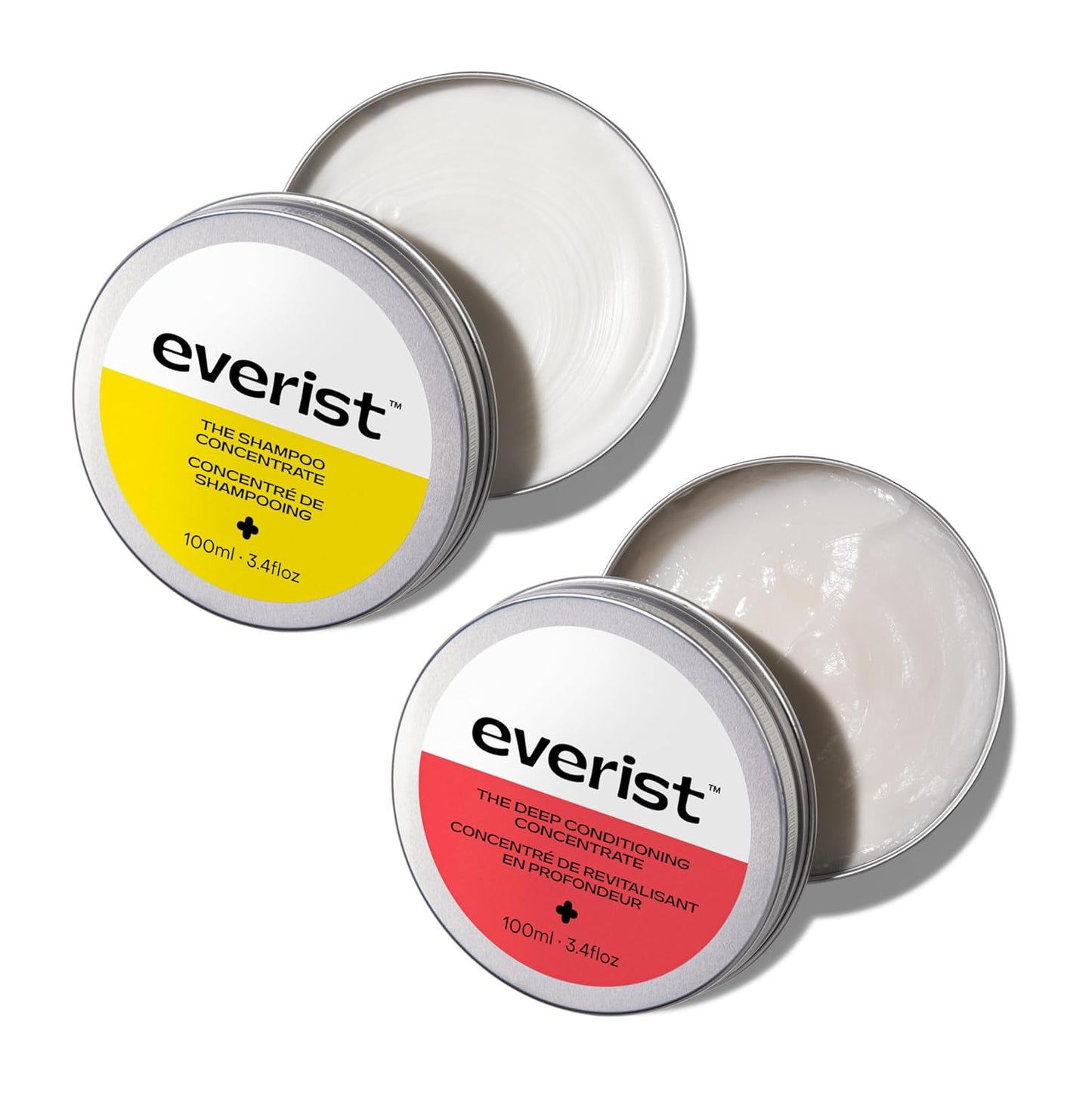 Everist The Haircare Essentials Duo, Shampoo & Deep Conditioner, Repairs Hair, Ideal for Sensitive Scalp, Hydrating and Smoothing, Plant-based, Color-safe, 3.4 fl oz Each, Tins