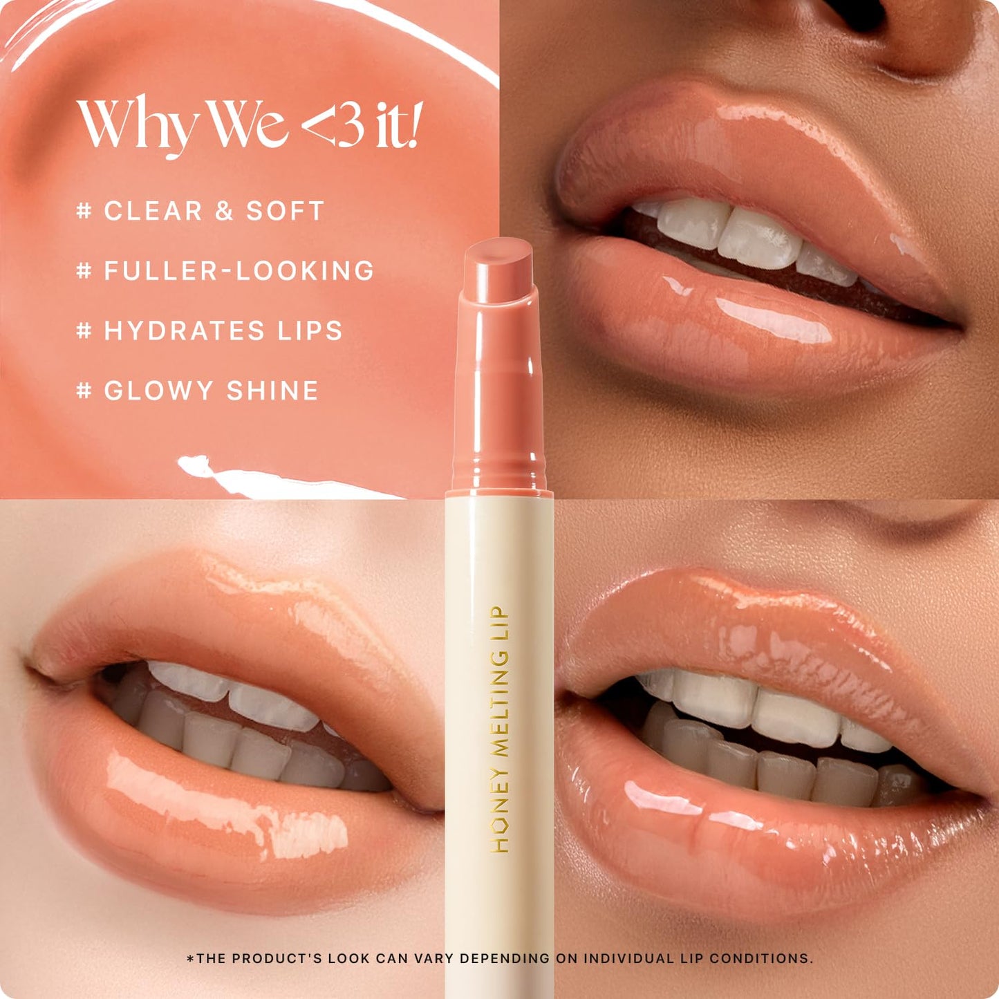 Nature Republic HONEY MELTING LIP (01 APRICOT) SOFT LIP STICK, Hydrating Gloss, Moisturizing balms, Sheer tint, Shine & Nude, Glowy Finish, korean make up, Stocking Stuffers