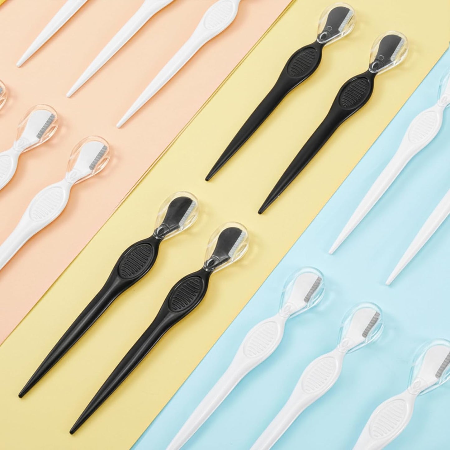 Mudder 21 Pcs Eyebrow Razor Eyebrow Shaver Facial Razor Multipurpose Face Trimmers with Precision Cover for Women Makeup Care Tools (White,Black)