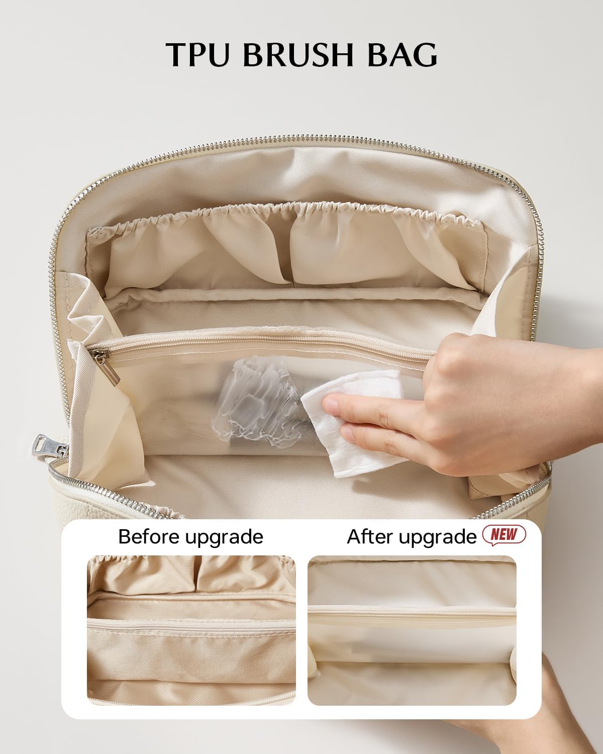 EACHY Travel Makeup Bag,Large Capacity Cosmetic Bags for Women,Waterproof Portable Pouch Open Flat Toiletry Bag Pattern Makeup Bag