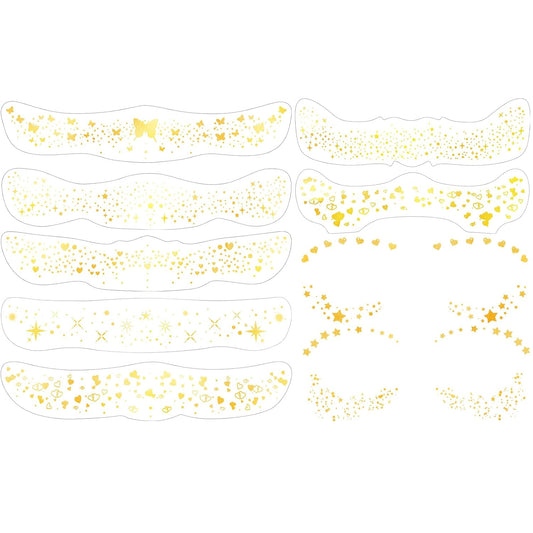 HyperFun 9 Pcs Face Glitter Freckles, Face Clavicle Glitter Fake Freckles Sticker, Waterproof Sparkle Freckles Makeup Patches for Women Rave Festival Accessories Concerts Party Prom