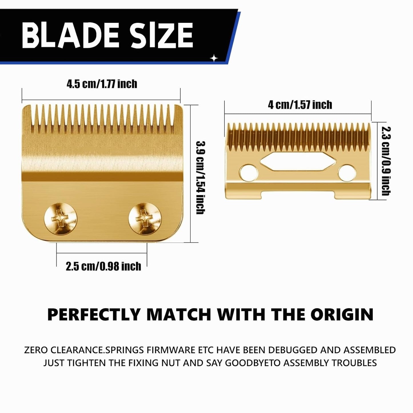 Replacement DLC Blade Compatible with BaBylissPRO FX870 Series and FX825 Outlining Hair LoPROFX Trimmers FX880, Gold