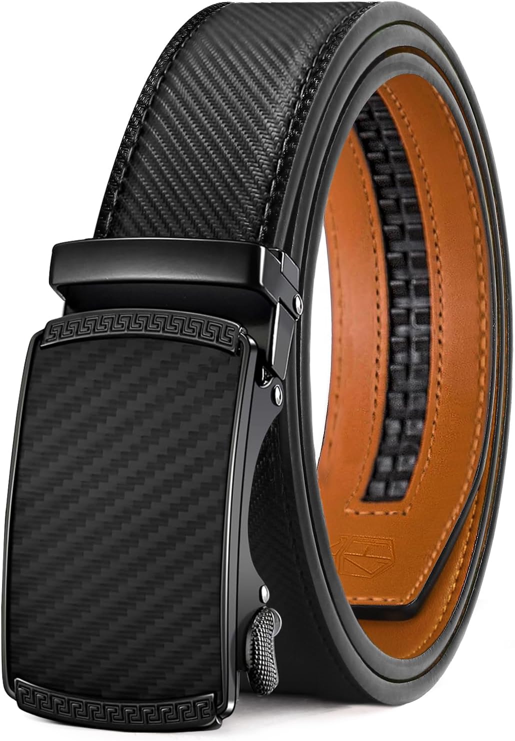 Zitahli Belt Men, Ratchet Belt Dress with 1 3/8" Premium Leather,Slide Belt with Easier Adjustable Automatic Buckle