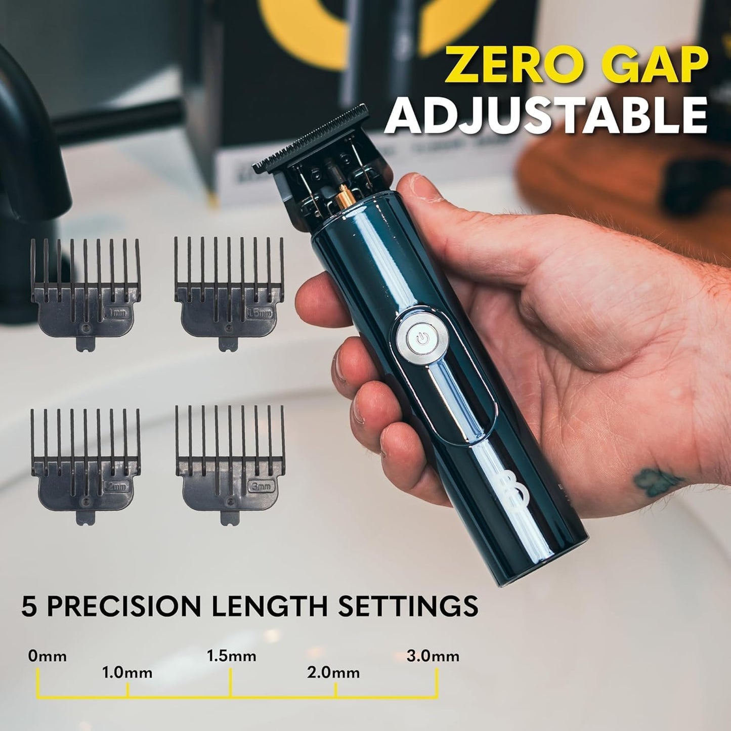 The Beard Club Professional T-Blade Beard Trimmer for Men LT - Barber Electric Shaver, Mustache & Hair Clippers for Men Zero Gapped Cordless Buzzer Hair Trimmer & T Liner - Edger Line Up Grooming Kit