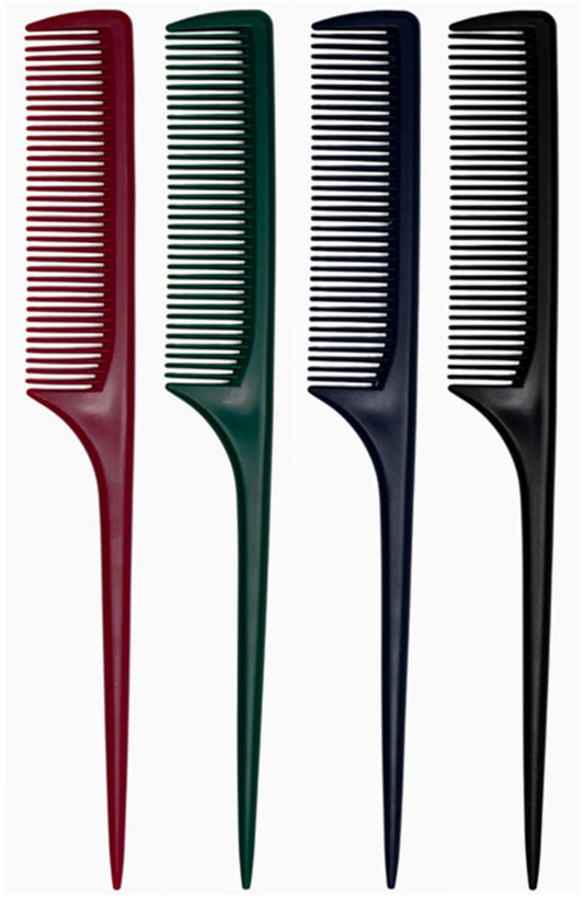 4 Pcs Rattail Combs for Women -Fine Tooth Styling Comb with Ergonomic Handle, Anti-Static Heat-Resistant Professional Hair Parting Tools for Smooth Detangling, Updos & Salon-Perfect Hairstyles.