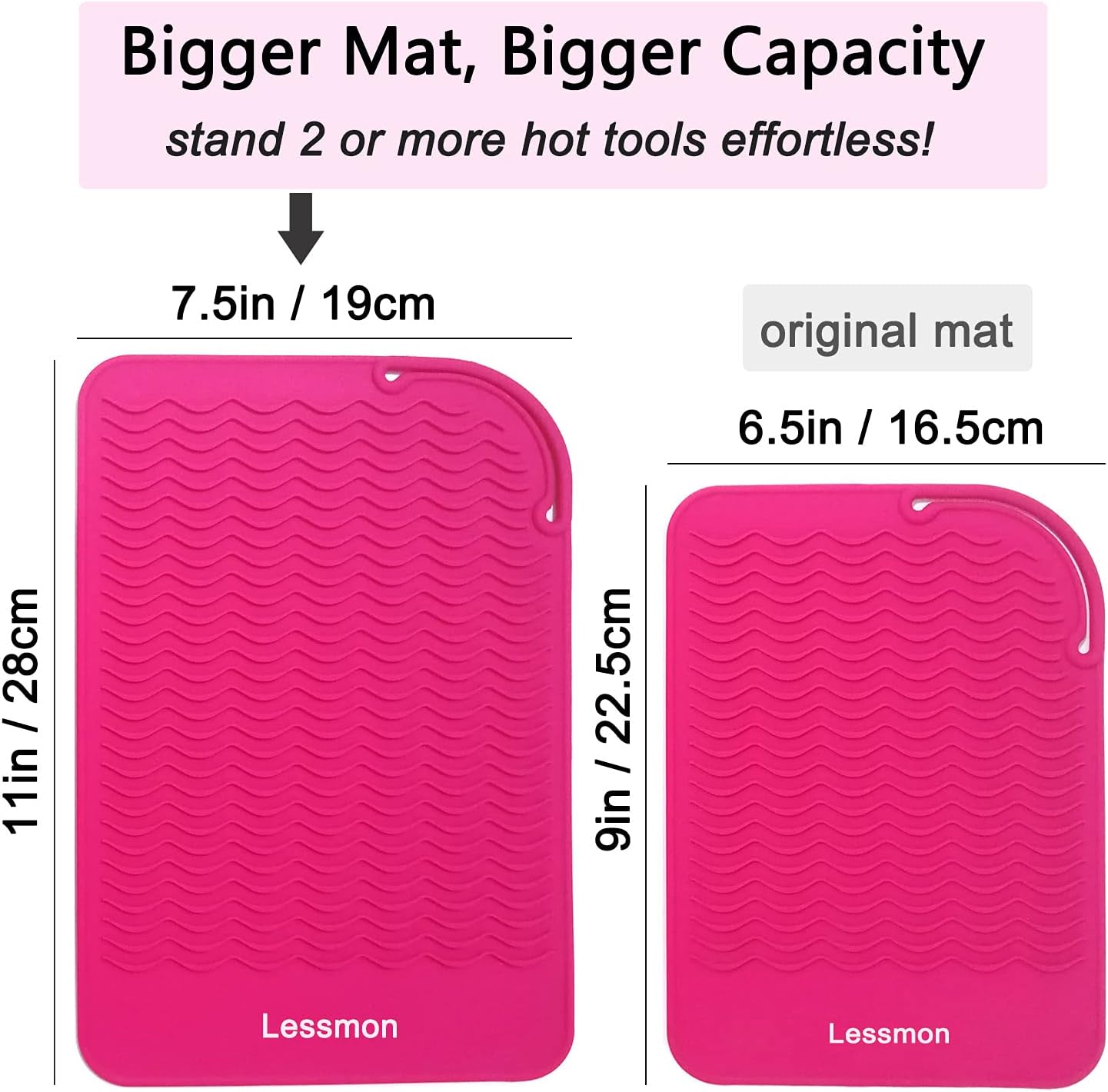 Large Heat Resistant Mat for Curling Irons, Hair Straightener, Flat Irons and Hair Styling Tools 11" x 7.5", Pink