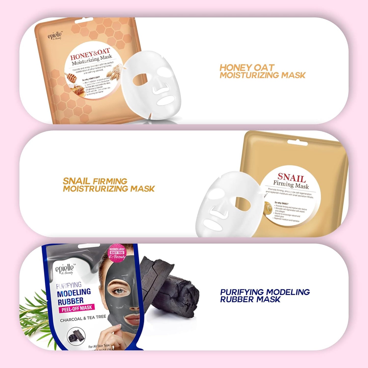 Epielle Best of K-Beauty Kit, 6 Home Spa Essentials, Exfoliating, Purifying, Moisturizing & Hydrating for Radiant Skin, At-Home Spa Kit, Self Care Gifts for Women, Korean Skin Care Set