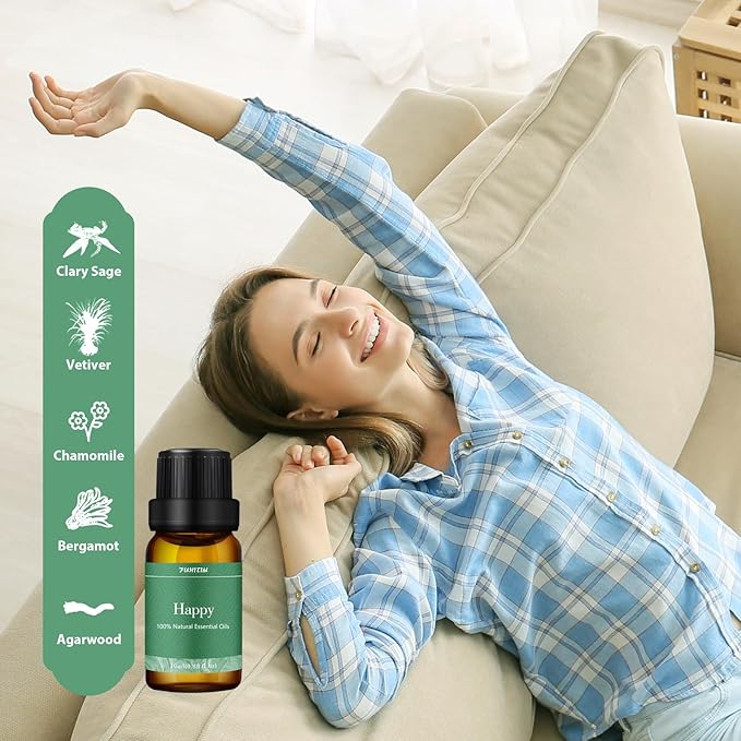 Essential Oils Blends Set for Diffusers for Home, Aromatherapy Diffuser Oil Scents - Calming, Sweet Dreams, Immunity, Relax, Mood, Fresh Air, Fragrance Oils for Diffusers, Massage, 6x10ml