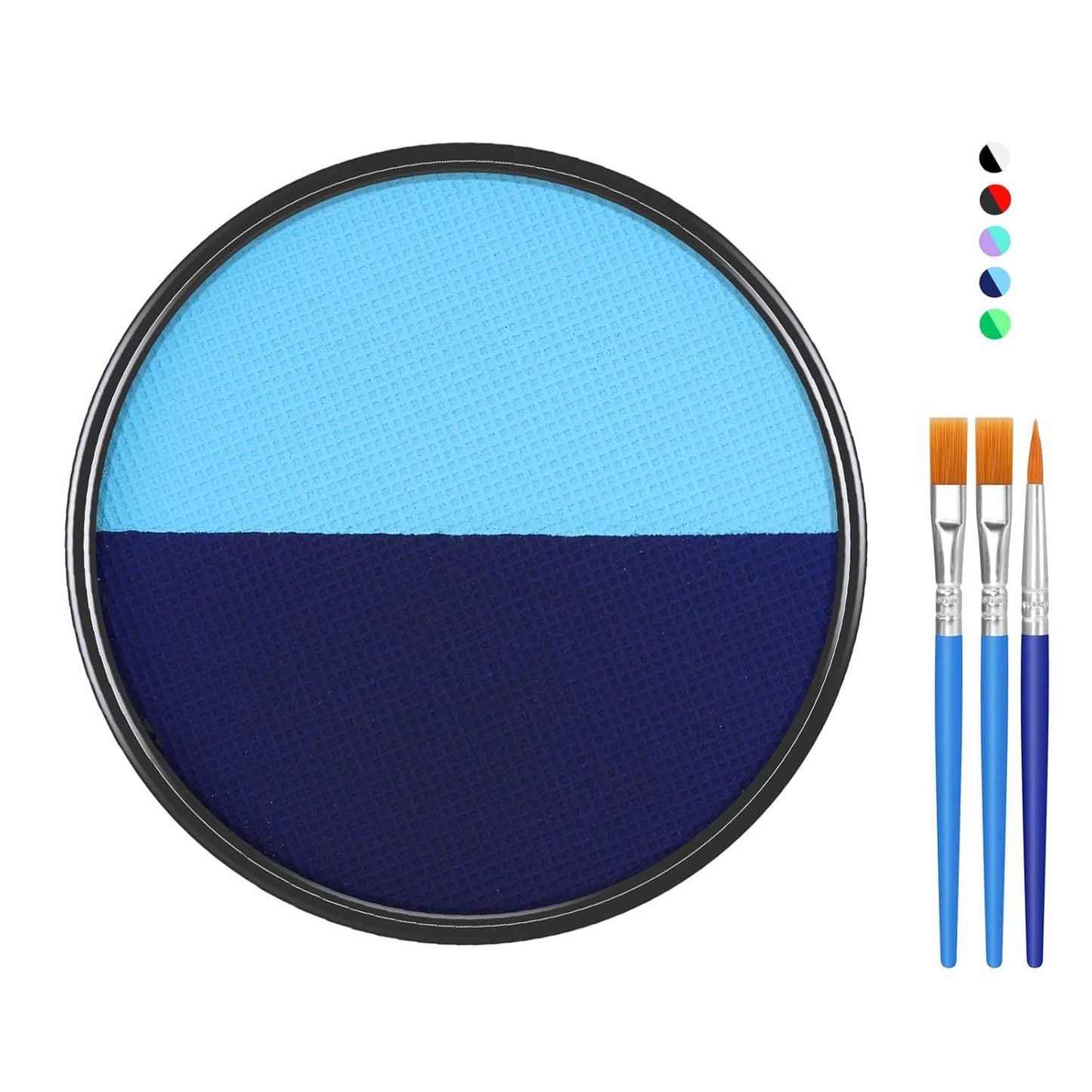 Blue Face Body Paint Makeup Foundation 30g, Water Activated Dark/Baby Blue Cream to Powder Face Body Paint Makeup for Halloween Costume Cosplay Theater Stage Dress-Up Makeup