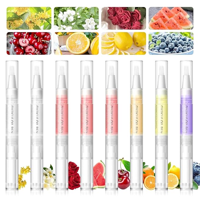 Natural Nail Growth Oil,Nail Growth Oil Pen,Cuticle Oil, Natural Growth Serum For Nails Moisturize -For Growth And Strength, Nail Strengthener For Damaged Nails (Cherry oil, 0.18 / Fl Oz)