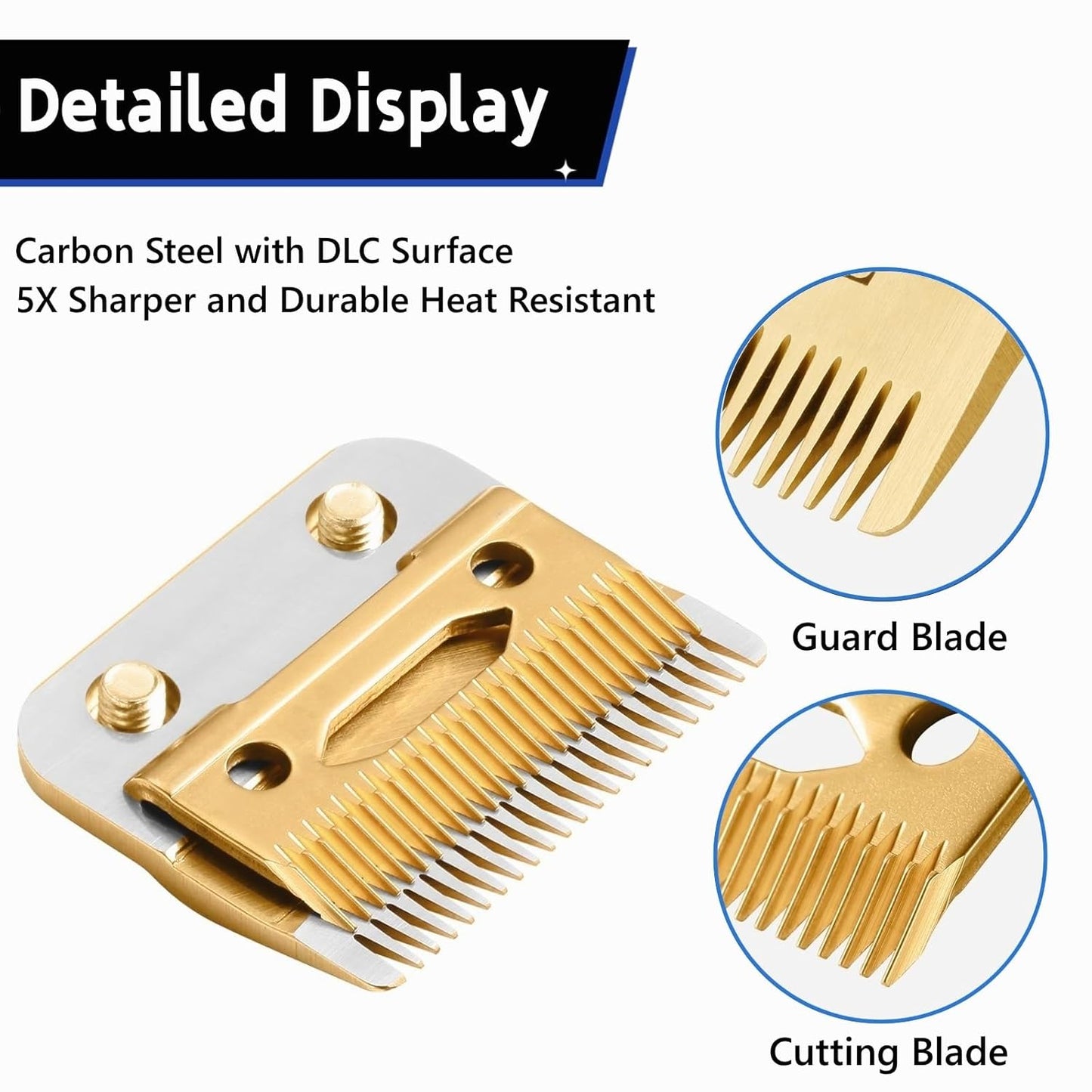 Replacement DLC Blade Compatible with BaBylissPRO FX870 Series and FX825 Outlining Hair LoPROFX Trimmers FX880, Gold