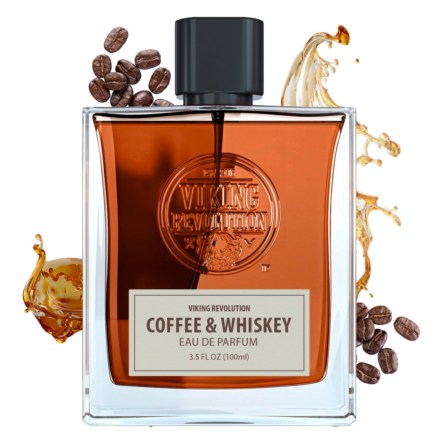 Viking Revolution Coffee and Whiskey Cologne for Men - Eau de Parfum - Earthy Perfume with Notes of Roasted Coffee, Aged Whiskey, Sandalwood, Cedar, Patchouli, Vanilla - Gifts for Men 3.5 Fl Oz