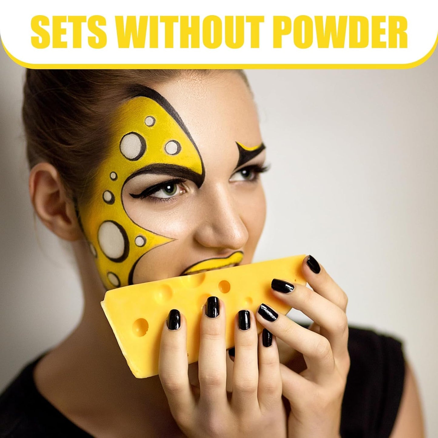 BOBISUKA Yellow Face Body Paint, Water Based Face Painting for Art Theater Halloween Party Cosplay Clown SFX Makeup for Women Adults, Non-Toxic Washable