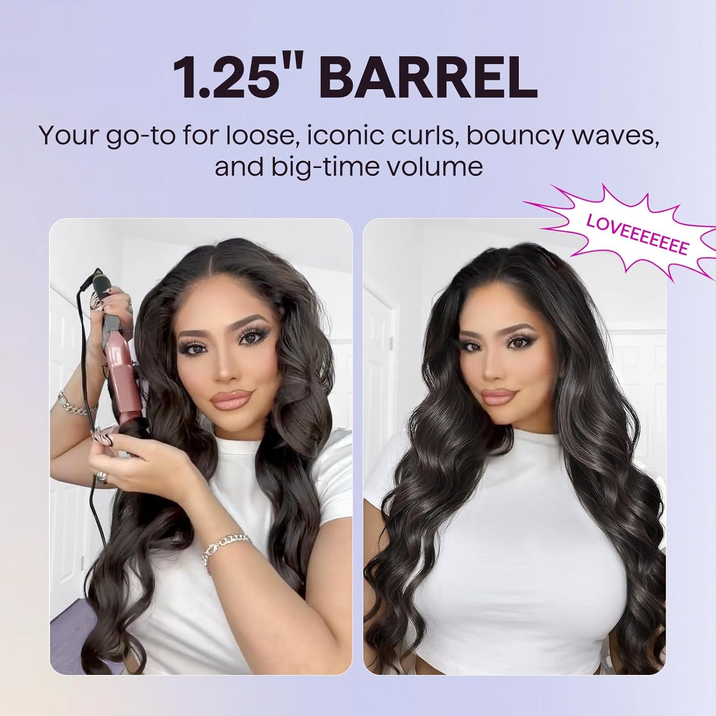 Wavytalk 5 in 1 Curling Iron Set with Curling Brush and 4 Interchangeable Ceramic Curling Wand (0.35"-1.25”), Wand Curling Iron Instant Heat Up, Dual Voltage Hair Curler