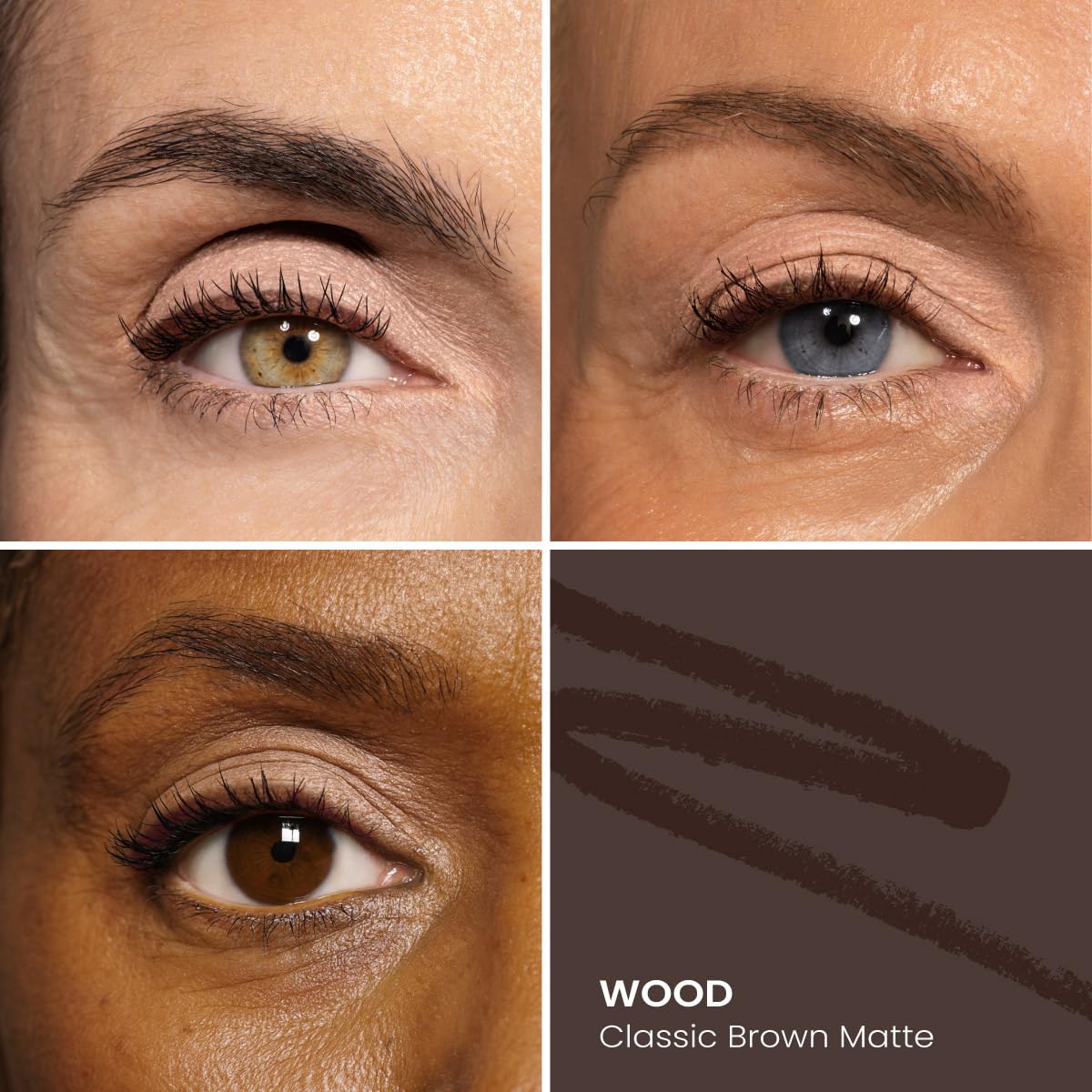 PRIME PROMETICS PrimeEyes Glide Eyeliner for Mature Women – Water-Resistant, Long-Stay and Mess-Proof – Gel Cream Texture, Discreet Sharpener and Effective Smudger (Wood (brown))