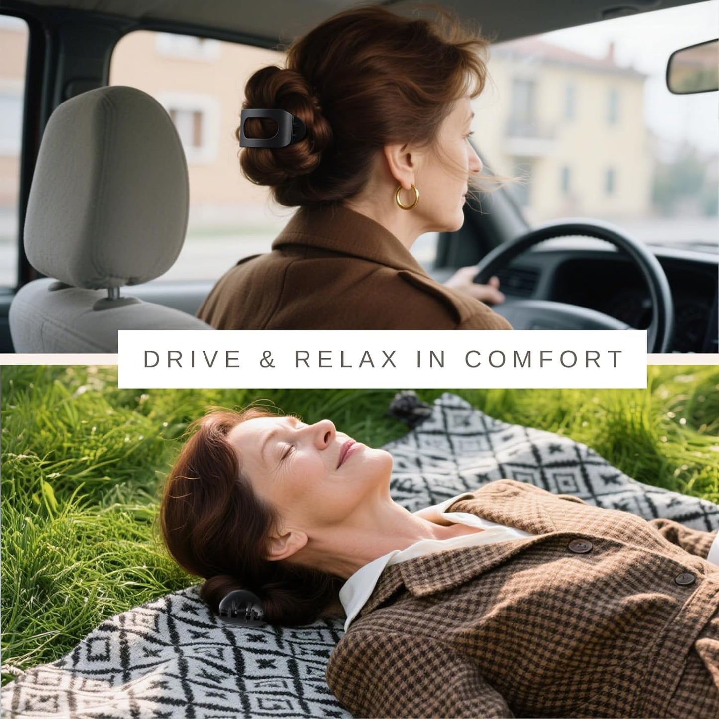 8 Pack Black Flat Hair Clips for Women – Large Matte No-Slip Rectangle Claw Clips for Thick & Thin Hair, Strong Hold Square Hair Accessories for Work & Daily Styling