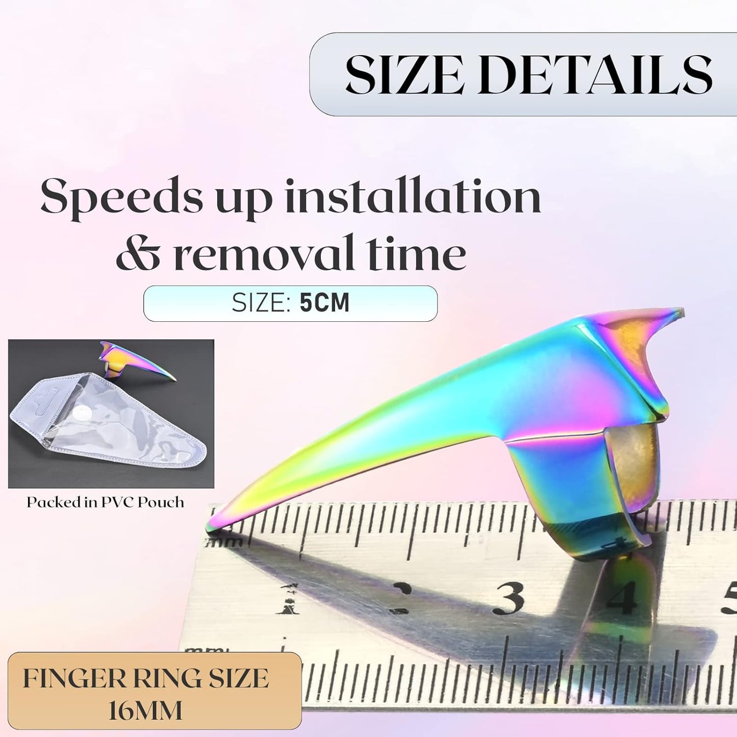 Quick Braid Aid Finger Parting Tool & Sectioning Rings Set- Stainless Steel Stitch Braiding Tools for Durable Dreadlocks Wig, Weaving & Installation of Human Hair Extensions Beader Tool (Gold,Multi)