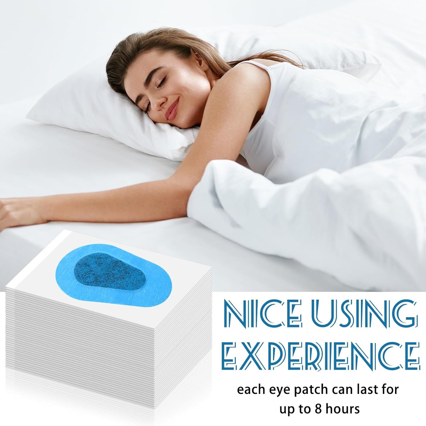 Panitay 40 Pcs Adhesive Eye Patches for Adults Disposable Breathable Medical Eye Patch for Amblyopia Lazy Latex Free Adhesive Bandages for Men(3.3 x 2.3 Inch,Blue)