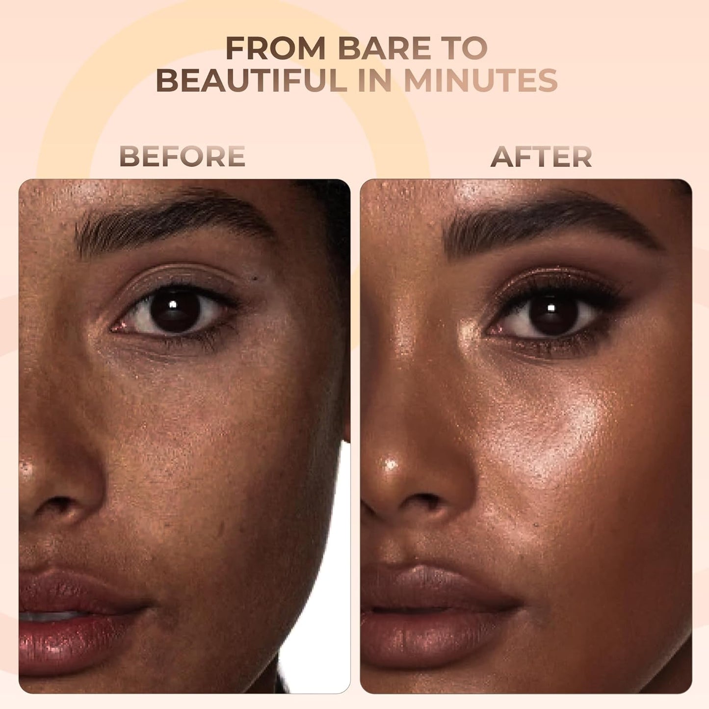 16pc Beginner Mineral Makeup STARTER KIT with 10 BRUSH SET (5gm)Sample Size Foundation, Primer, Blush, Bronzer, Setting Powder for Learning, Occasional Use & First Time Users, Travel Size Kit (Ebony)