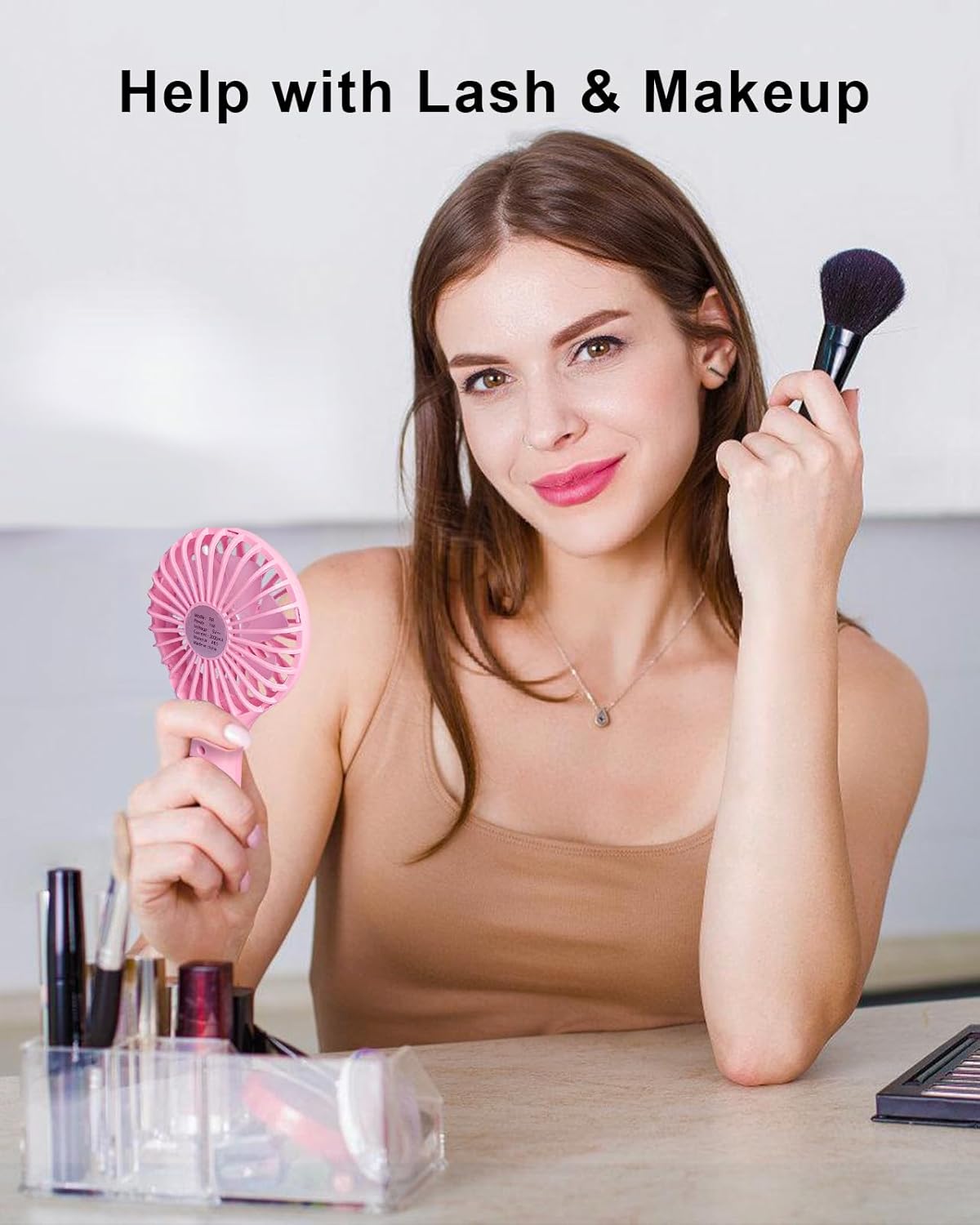 TriPole Handheld Mini Fan Battery Operated Small Personal Portable Fan Speed Adjustable USB Rechargeable Fans for Kids Girls Women Men Home Office Indoor Outdoor Travelling, Pink