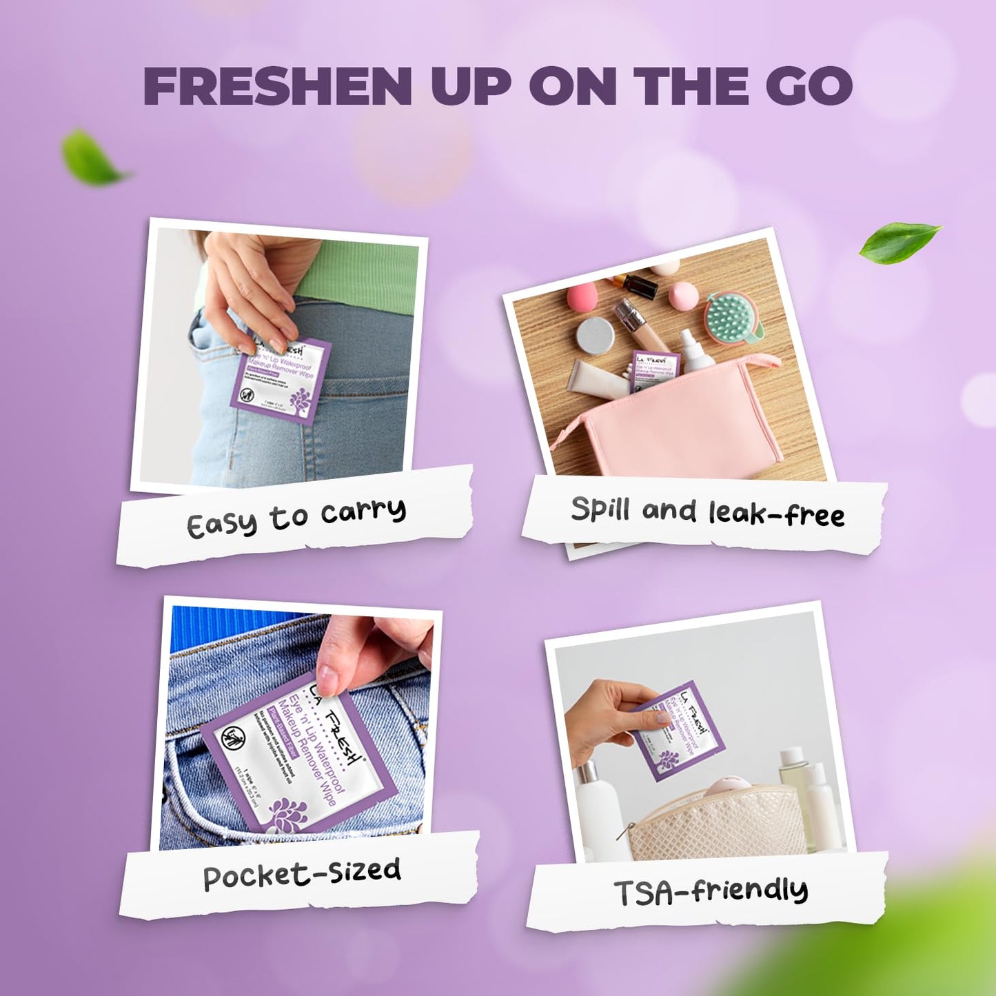 LA Fresh Eye 'N’ Lip Makeup Remover Wipes Case of 200 Wipes Made With Vitamin E, Olive Oil, Jojoba To Leave Skin Soft And Smooth Convenient Size For Purse, Gym Bag, Nightstand, Car