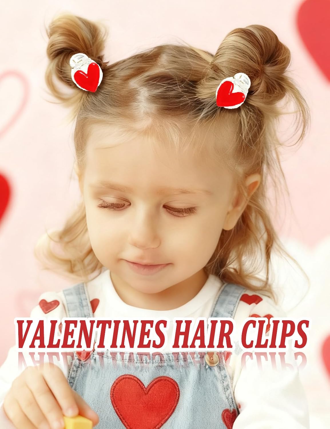 6PCS Red Heart Hair Claw Clip Small Love Heart Valentines Hair Clips for Women, Valentine's Day Party Hair Styling Accessories (Red / 6P)