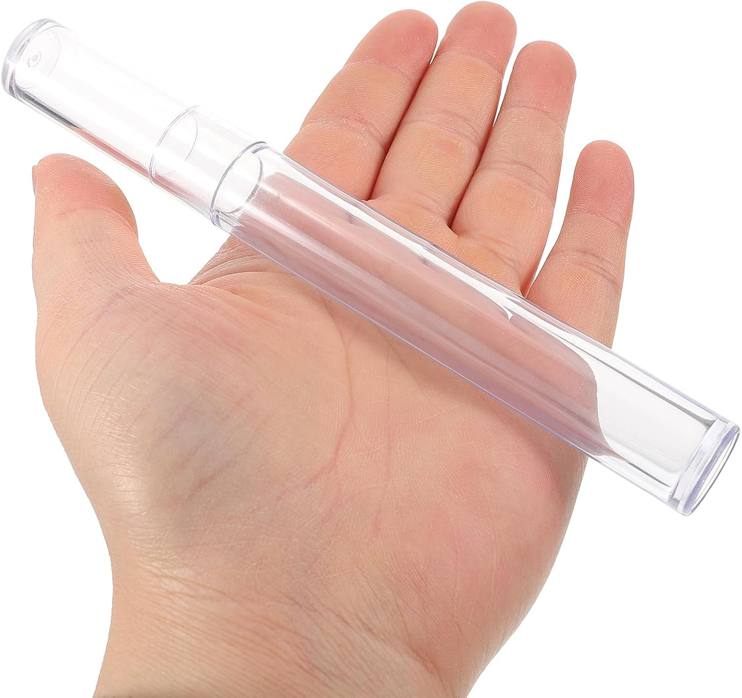 FRCOLOR Plastic Tweezers Storage Case Travel Clear Cylindrical Shape Dustproof Organizer Box for Tweezers Makeup Brush Eyelash Tools Plastic 5.9 Inches