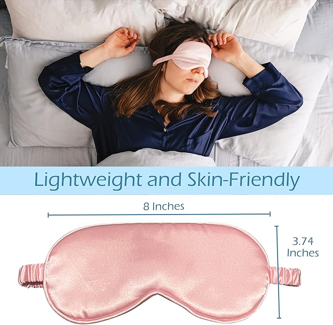 Le Luxe Silk Sleep Mask (Luxury Silk Sleep Mask, Made with 100% Real Natural Pure Silk Eye - Eye Cover - Eye Mask - Anti Aging - Skin Care - Ultra Soft - Light & Comfy (Blue)