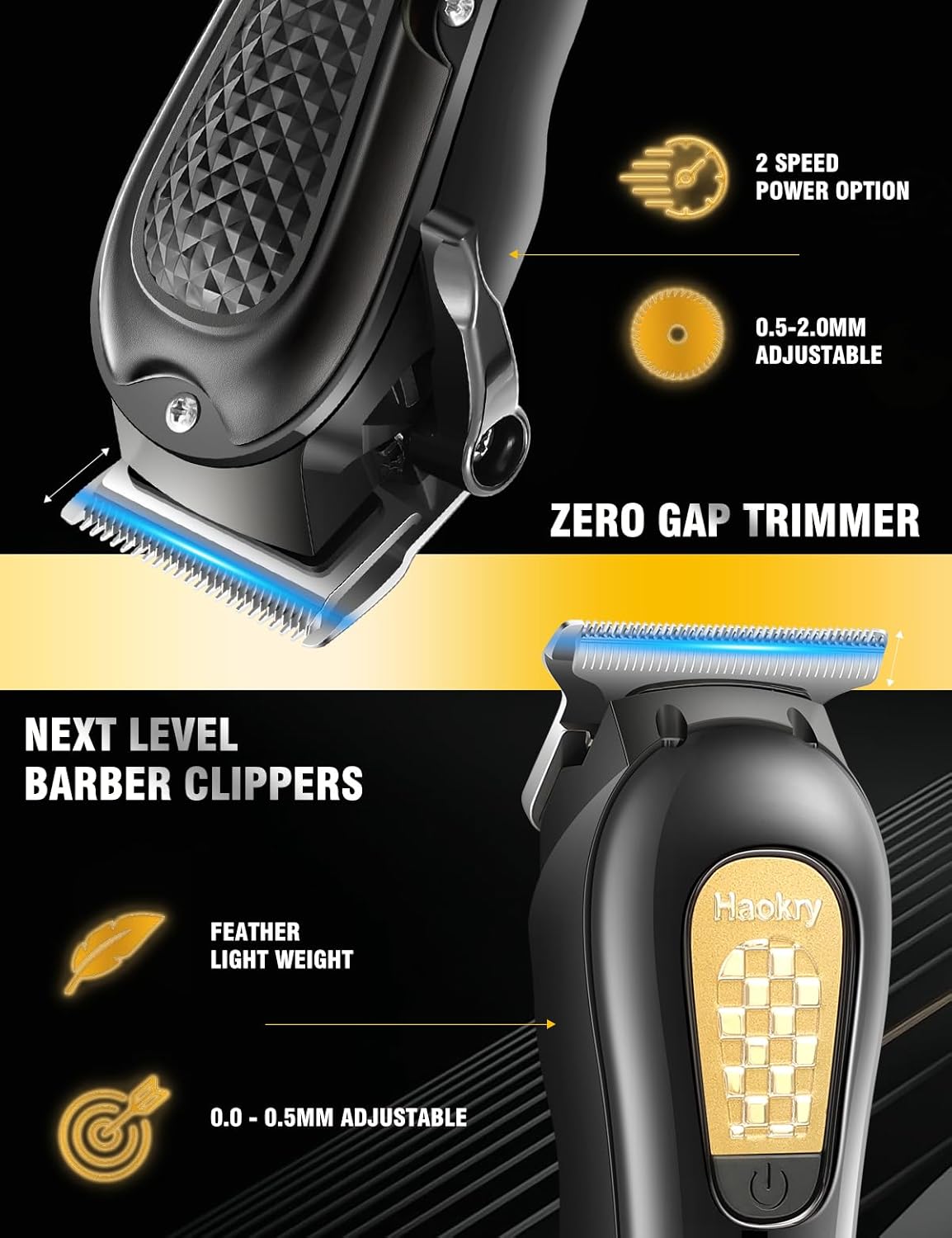 Hair Clippers & Trimmer for Men,Professional Barber Clippers and Trimmers Set,Mens Cordless Hair Clipper for Barbers Haircut Kit,Beard Trimmer,Rechargeable Electric Shaver