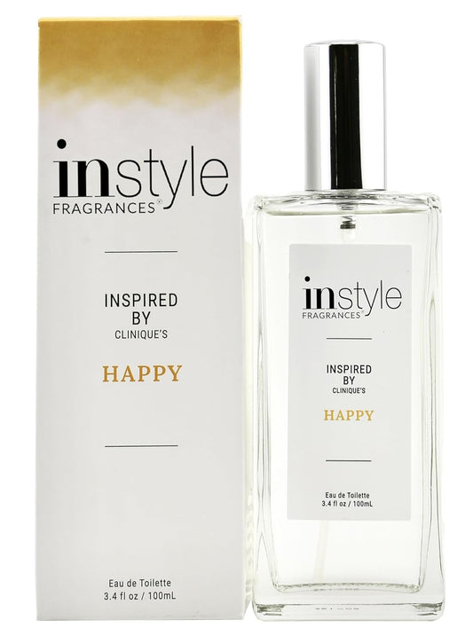 Instyle Fragrances, Inspired by Clinique's Happy, Women’s Eau de Toilette, CLEAN, Vegan, Paraben-Free, Never Tested on Animals, 3.4 Fluid Ounces