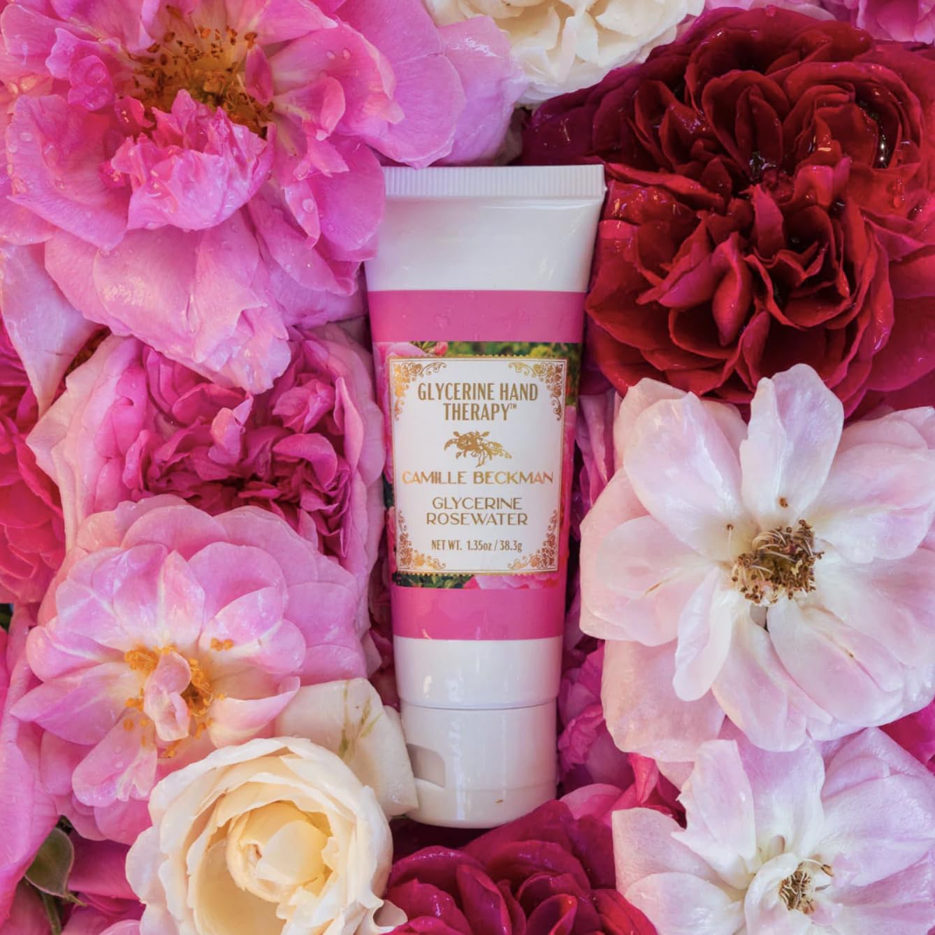 Camille Beckman Glycerine Hand Therapy Cream, Glycerine Rosewater, 1.35 Ounce