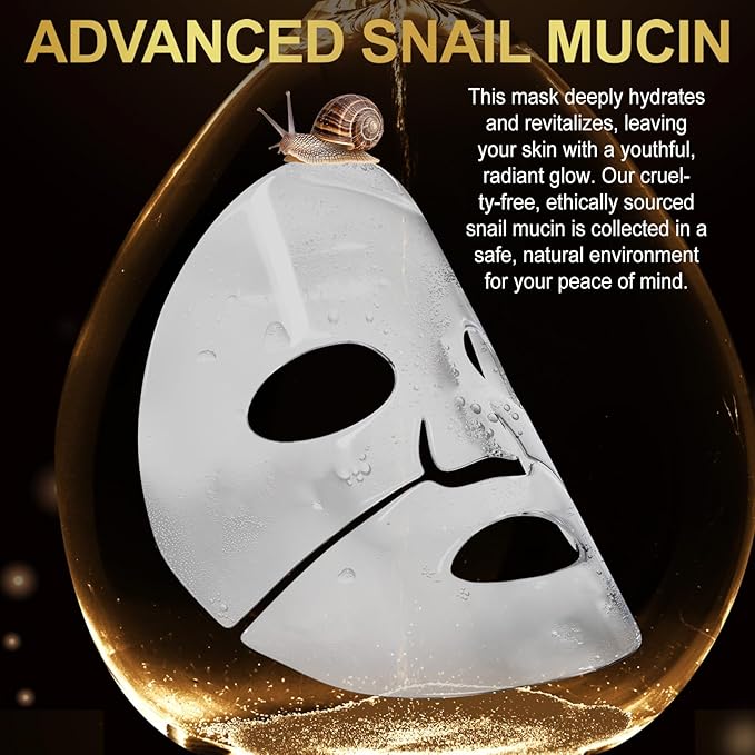 Advanced Snail Mucin Glass Glow Hydrogel Face Masks - 4pcs，Collagen Face Mask - Anti Aging and Moisturizing Face Masks Skincare,for Acne Marks, Anti-Aging, Firming Skin
