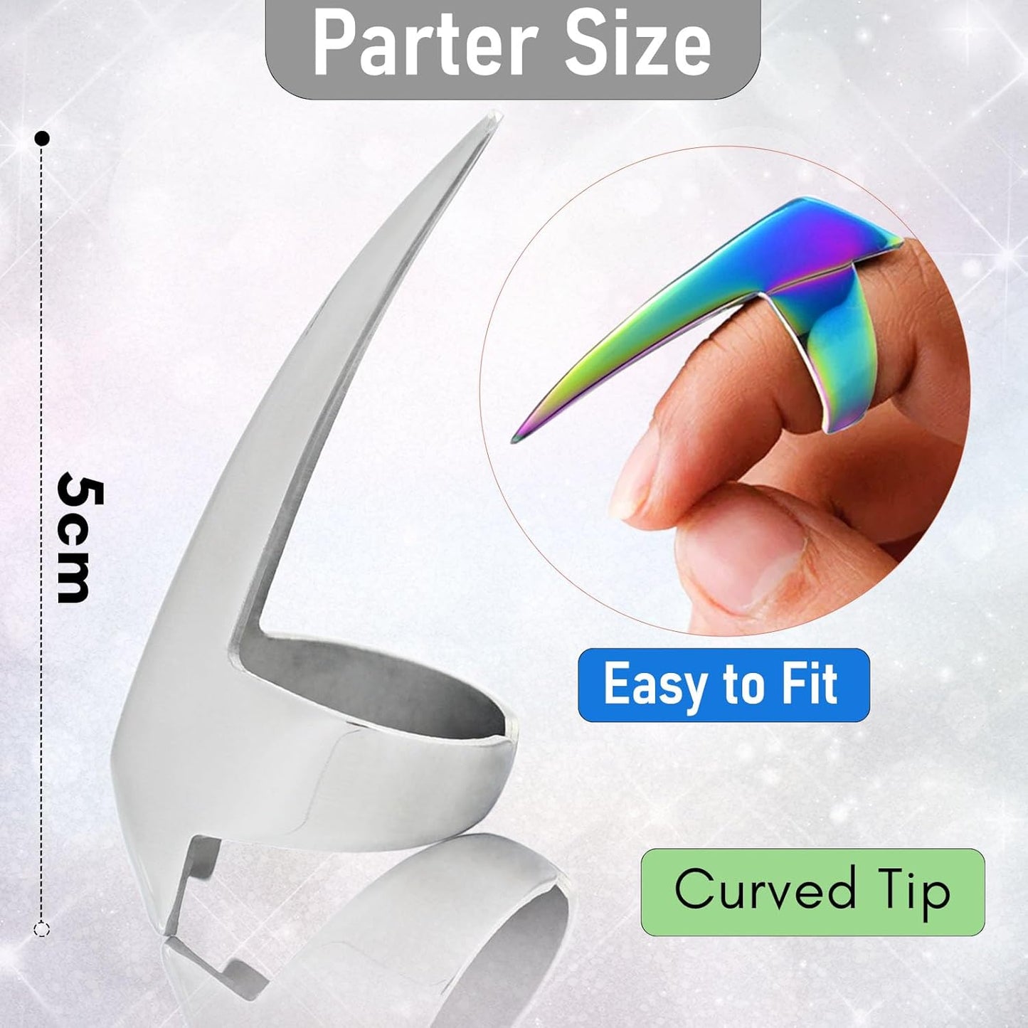 Stainless Steel Stitch Braid Tool & Ring - Quick Hair Parting for Durable Dreadlocks, Wig & Human Hair Extensions Braiding (Silver)