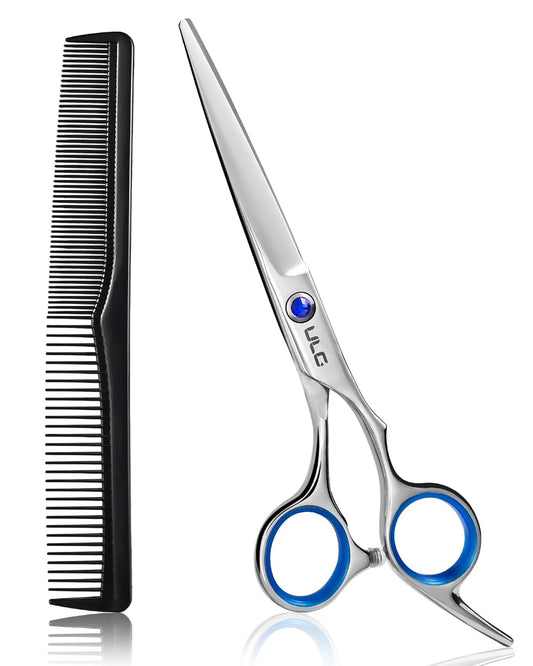 ULG Hair Cutting Scissors, Professional Hair Scissors 6.5 inch Right-Hand Razor Edge Barber Shears with Comb Salon Hair Cutting Shears Made of Japanese Stainless Steel, Hand Sharpened