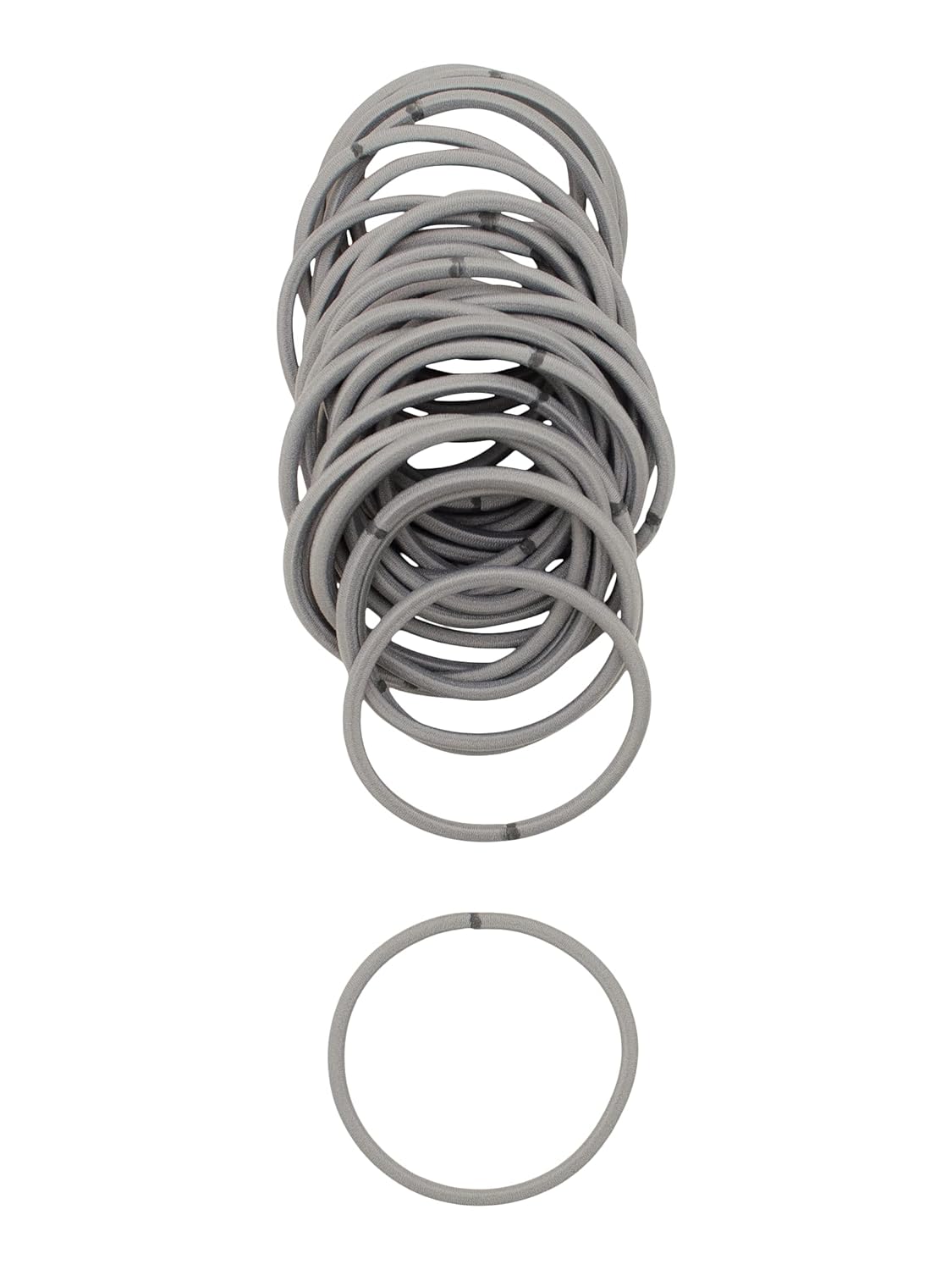 Heliums Large Hair Ties - Gray - 30 Pack, 2.25 Inch Thick Ponytail Holders, 4mm Hair Elastics