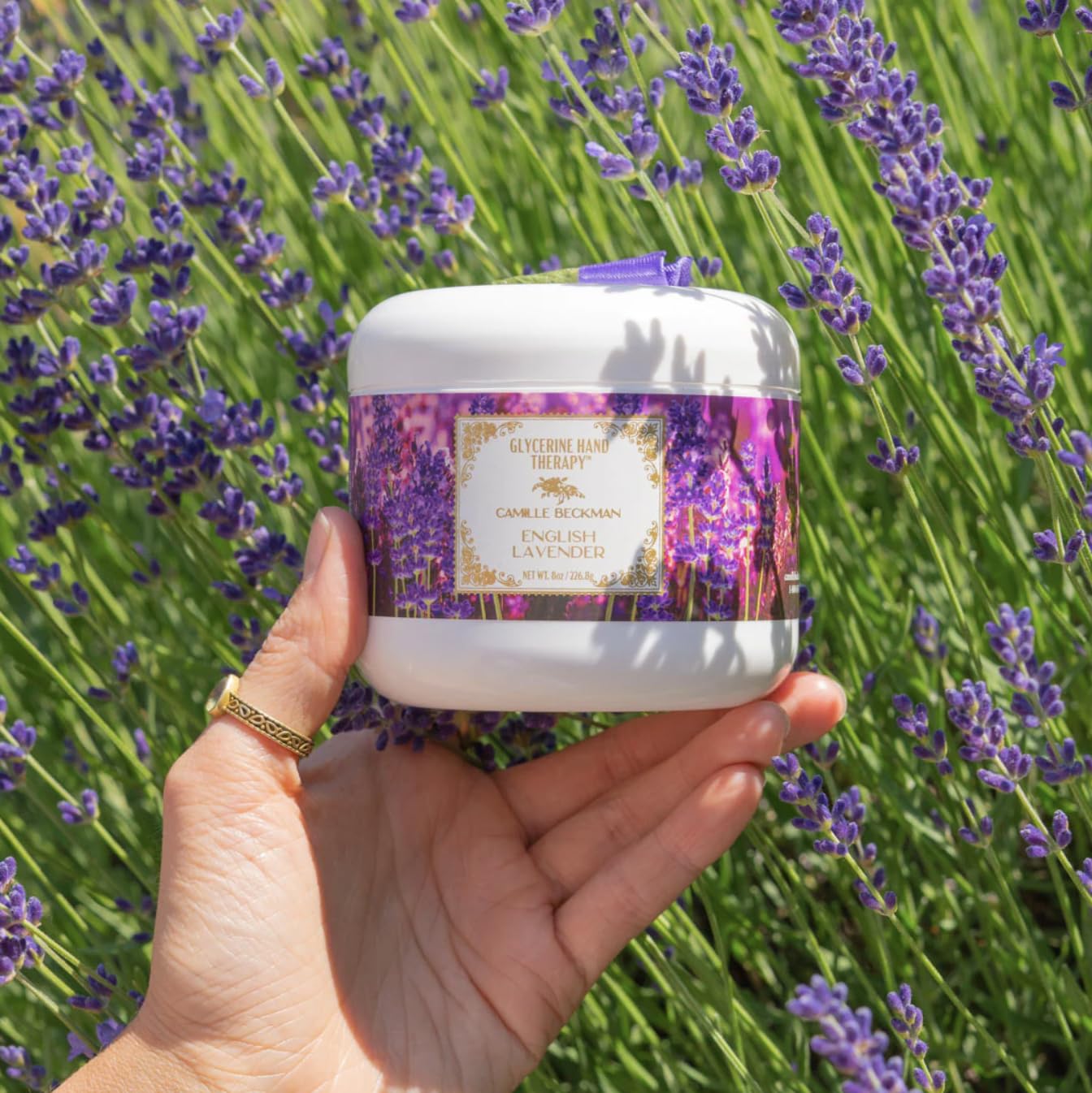 Camille Beckman Glycerine Hand Therapy Cream, English Lavender, 8 Ounce