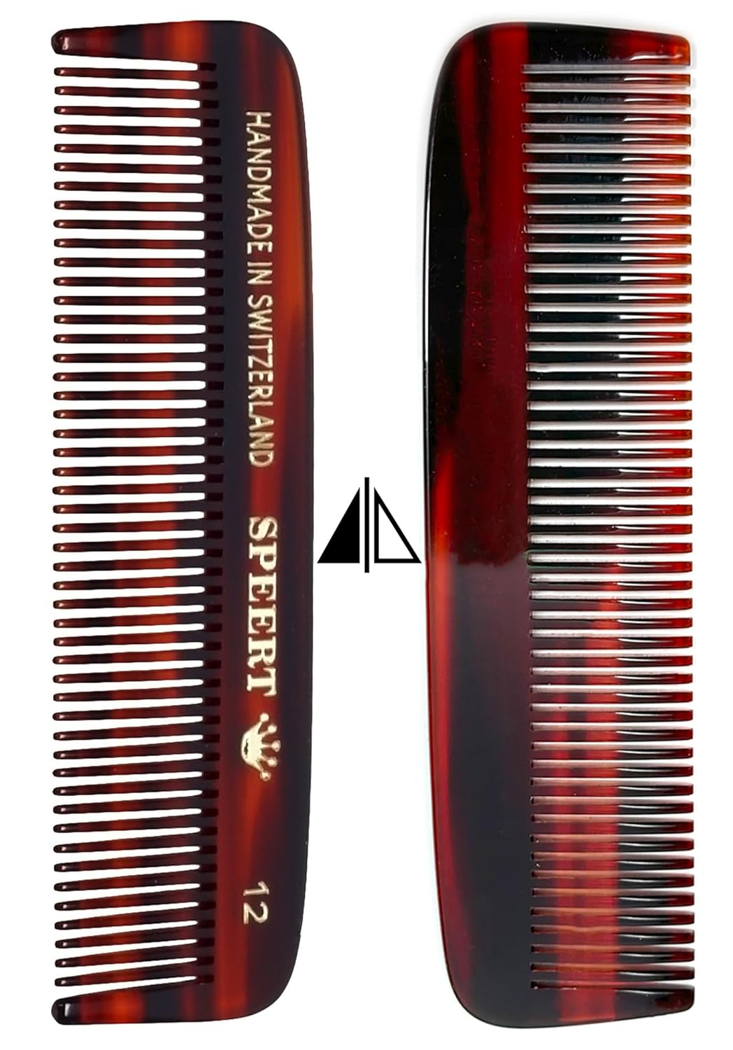 #12 Handmade Narrow Tooth Comb Tortoise Havana Acetate Fine Straight Thin Detangling Parting Grooming Teasing Hair Styling Hairdresser Barber Hairdressing Wet Dry Pocket Travel Women Men Kids