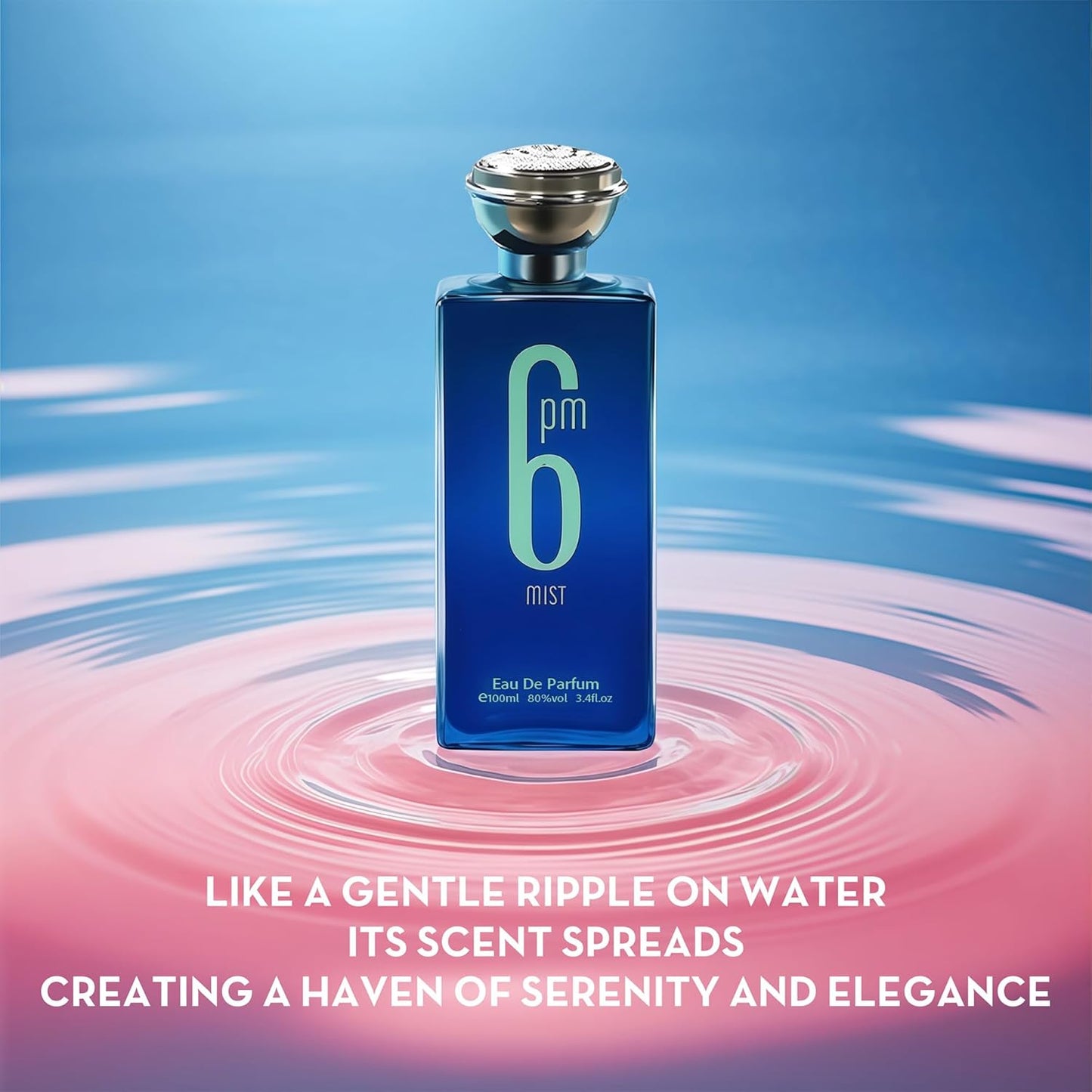 Cologne for Men 6PM Mist 3.4 Fl Oz Eau de Toilette Spray Noted with Lemon,Pink Pepper,Cedar,Patchouli&Jasmine Fragrance Alcohol-Free Luxury Men's Perfume for Daily Use