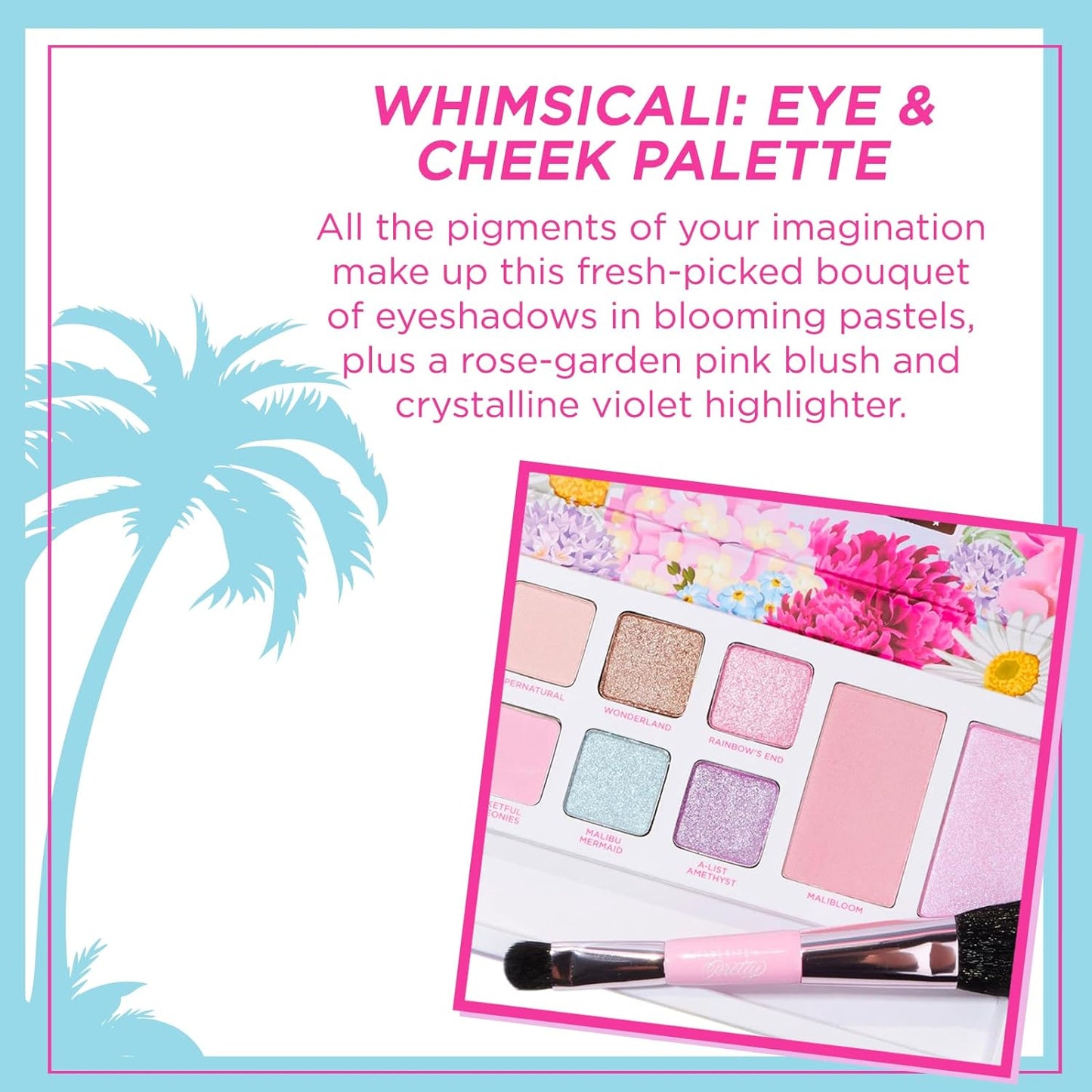 Petite ’N Pretty WhimsiCali Eyeshadow & Cheek Makeup Palette Kit for Kids, Tweens & Teens - Natural, Clean, Non-toxic - Made in USA