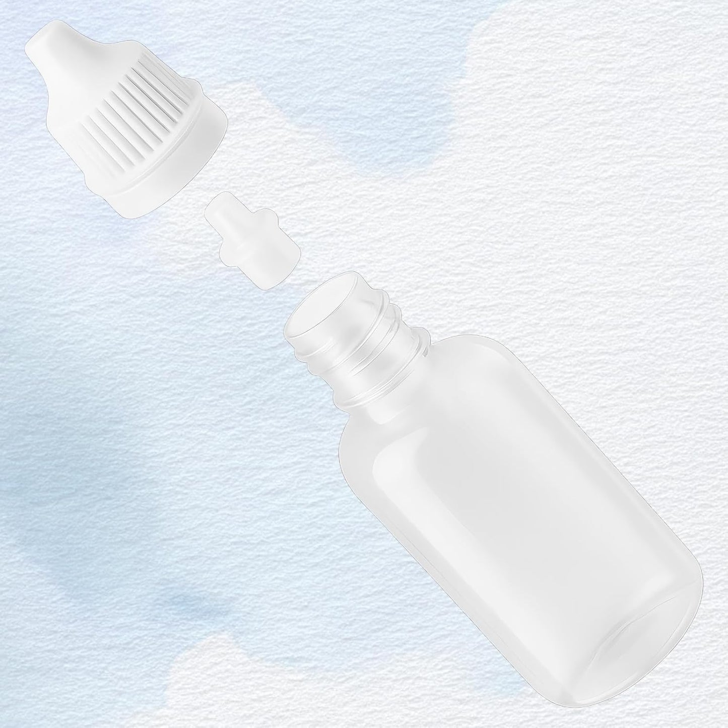 10 PCS (6 Bottles + 4 Funnel) 15ml Small Plastic Dropper Bottles - White Black & Red Eye Liquid Dropper Bottles, Squeezable & Portable Travel Containers for Eye Drops, Refillable with Cap and Plug