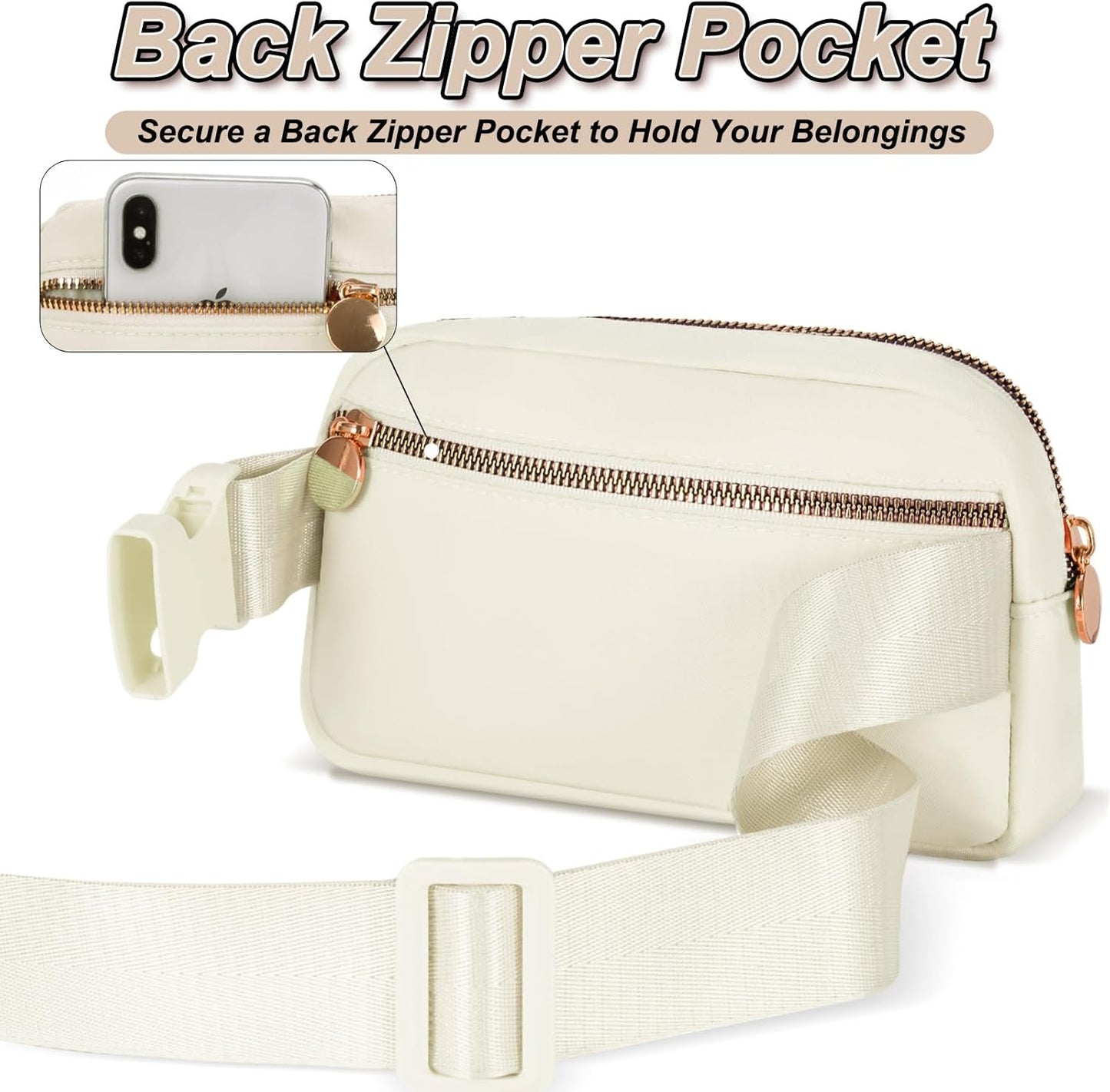 Gifts for Girls & Kids - Birthday Gifts for Daughter & Sister, Essentials for Her, Travel Essentials, Cute Teen Trendy Stuff Waist Packs Belt Bag Crossbody Bag | Cream, Initial T