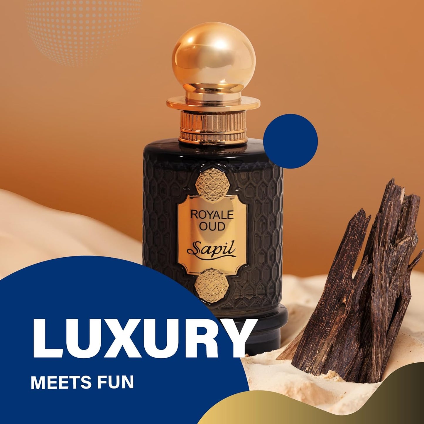 Sapil Royale Oud Unisex Eau De Parfum – Saffron, Nutmeg & Patchouli Musk Blend – Long-Lasting Luxury Arabic Oud Perfume for Men & Women – Premium Dubai Fragrance – 3.38 oz