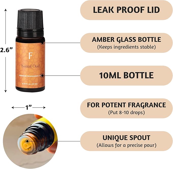 Folkulture Essential Oils for Diffuser | Essential Oils Set of 6 Fragrances| Diffuser Oils Scents for Home | Diffuser Essential Oil - Orchid Oud, Rose Oud for Mothers Day Gifts for her