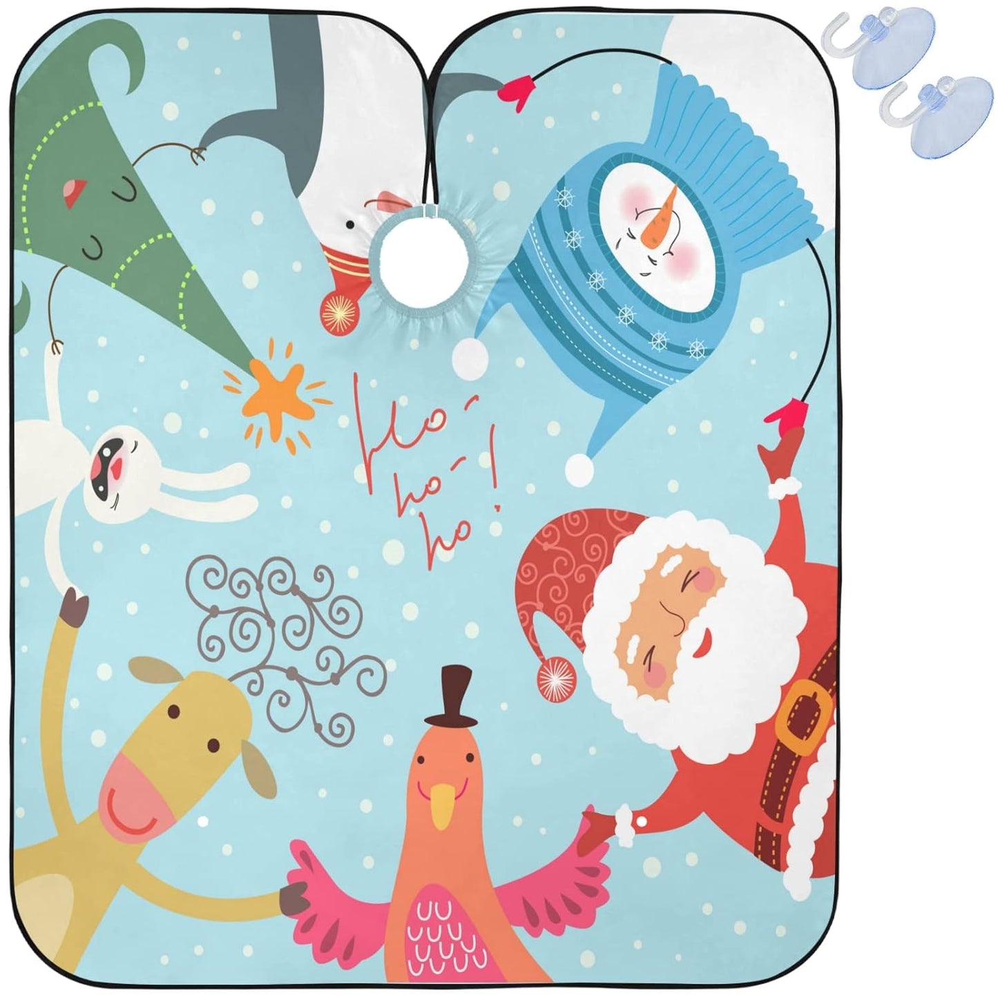 visesunny Barber Cape Christmas Roundelay Polyester Hair Cutting Salon Cape Apron Anti-Static Haircut Water-Resistant Shaving Cloth Beard Shaving Bib Hairdressing Cape