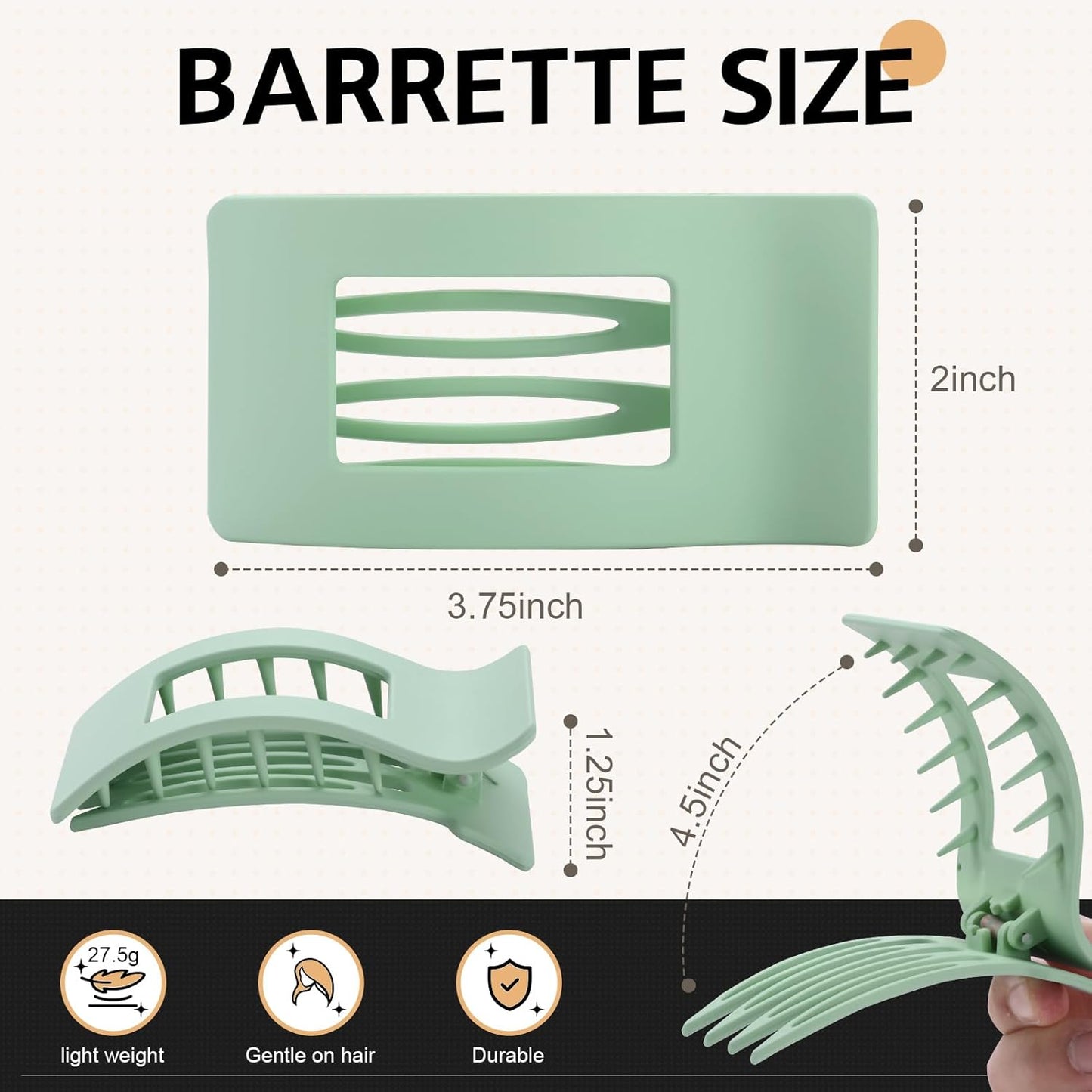 8 Pack French Flat Hair Clips for Women – Large Matte No-Slip Claw Barrettes for Thick & Thin Hair, Strong Hold Styling Accessories (Colorful)