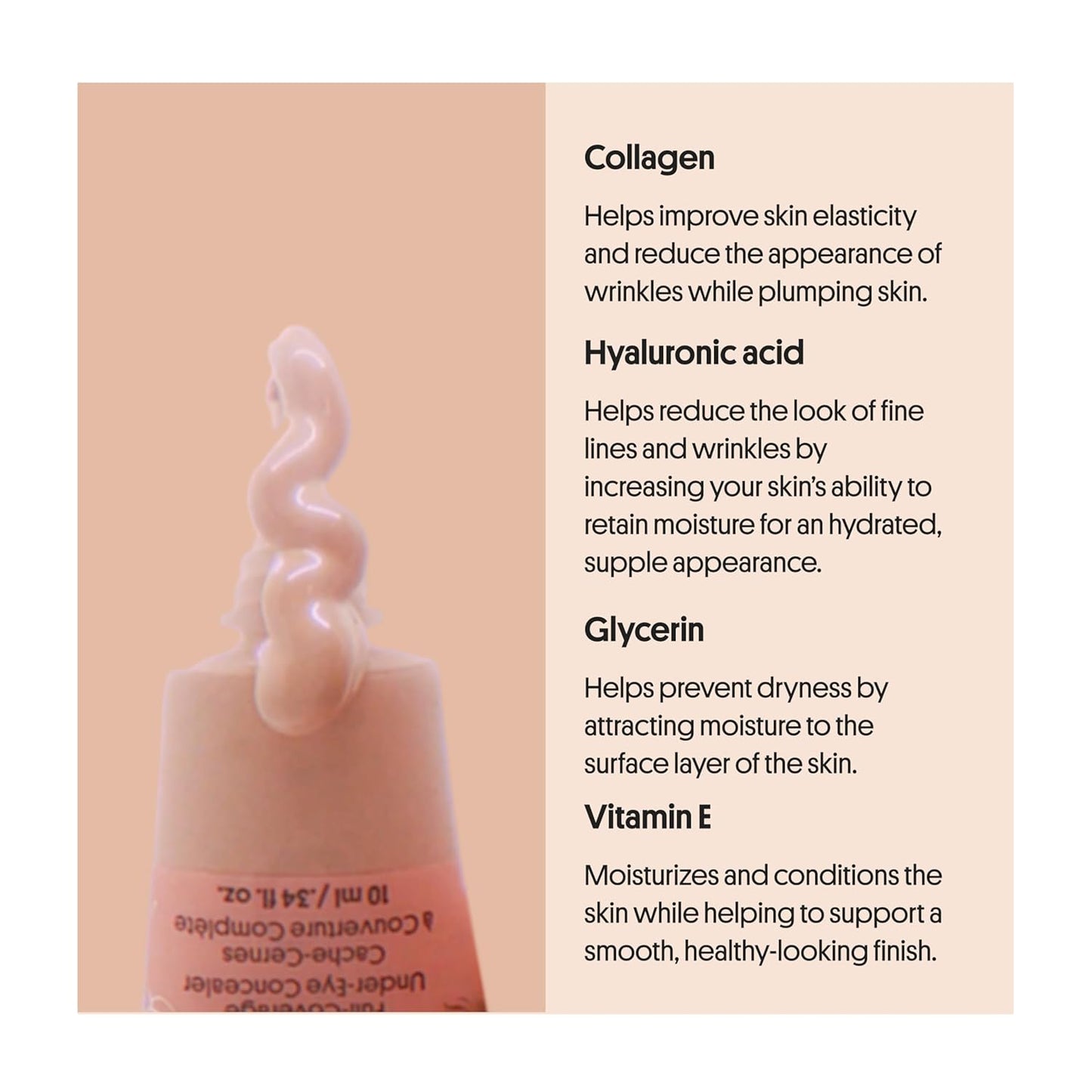 Winky Lux Peeper Perfect Under Eye Concealer, Makeup & Eye Brightener, Full Coverage Concealer for Dark Circles, Color Corrector & Eye Primer, With Collagen, Hyaluronic Acid & Vitamin E (Light)