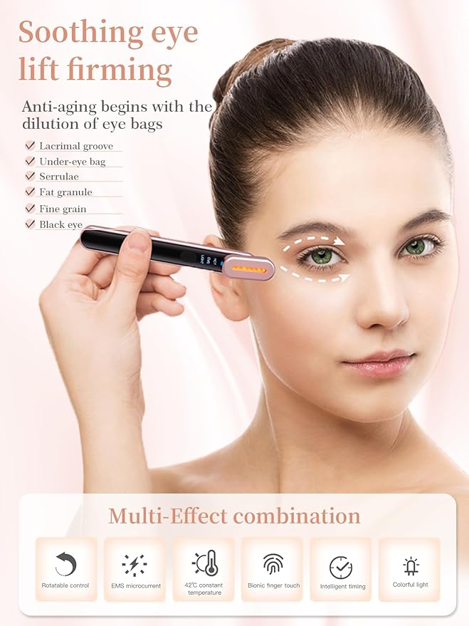 Acne Light Therapy Wand Red Light Therapy for Face Microcurrent Facial Device, True Beauty Glow Facial Massager Lymphatic Drainage Massager Face