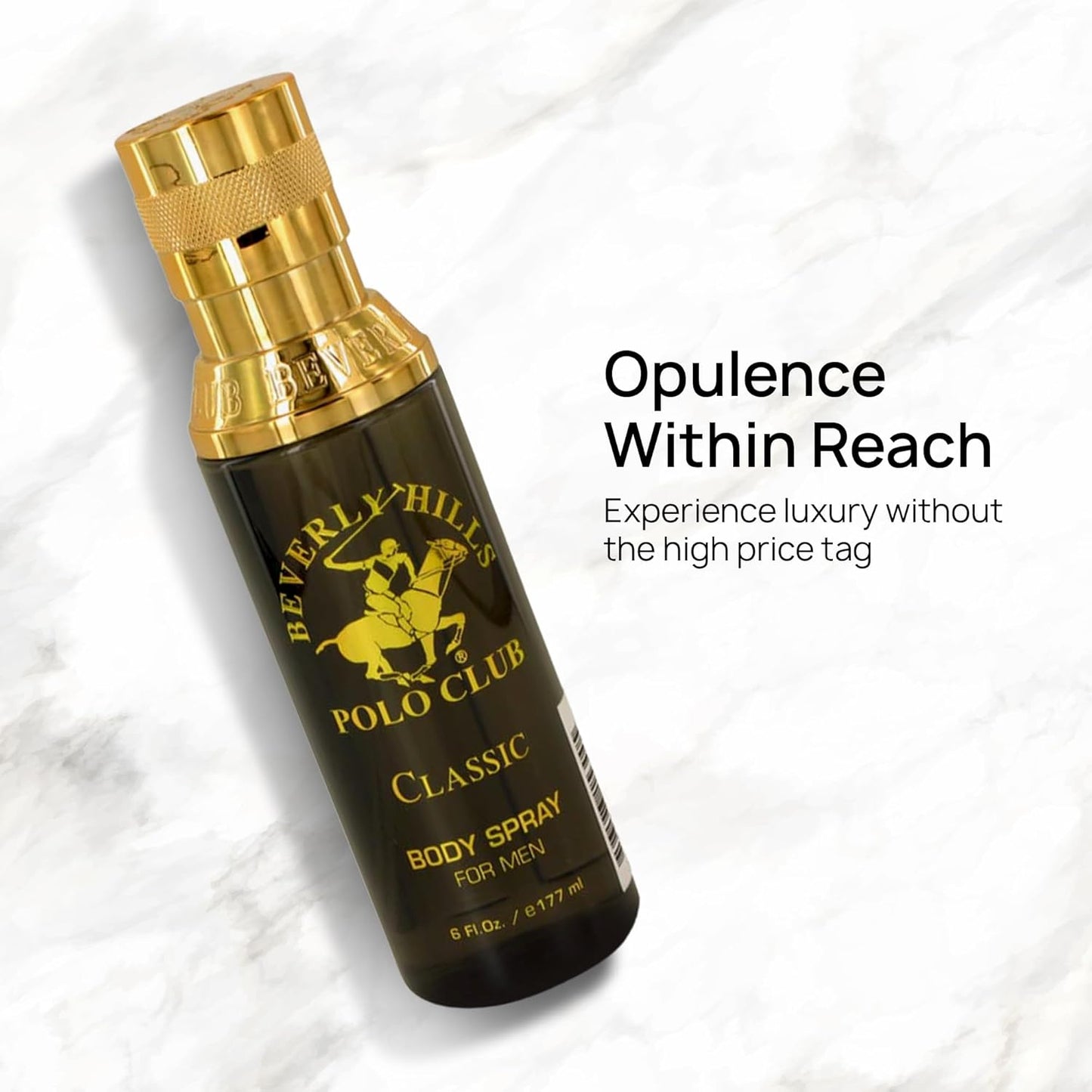 Beverly Hills Polo Club Body Spray for Men - BHPC Classic - Notes of Patchouli, Cedar, Vetiver, Ambergris & Musk - Long Lasting Cologne Scents - Ideal Gift for Him, 6oz