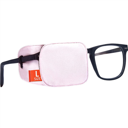 Astropic Large Silk Eye Patch for Adults Kids Big Glasses to Cover Either Eye (Large, English Rose Pink)