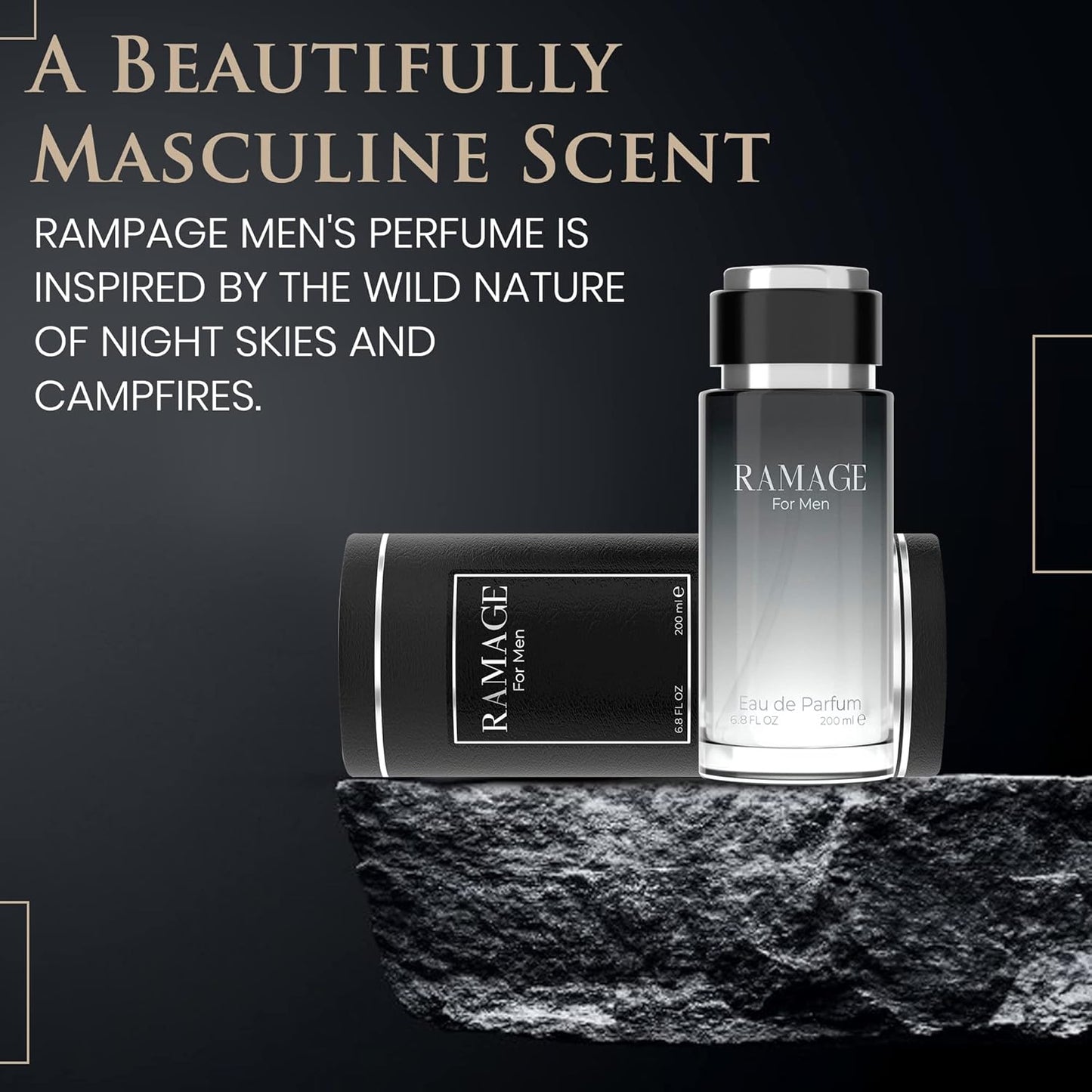 Cologne for Men – INSPIRED by A WORLD RENOWNED MEN’S PERFUME – Bergamot, Pepper, Vanilla, Ambroxan – Sexy, Bold, Fresh, Long-Lasting Eau De Parfum 200ml (6.8 fl oz)